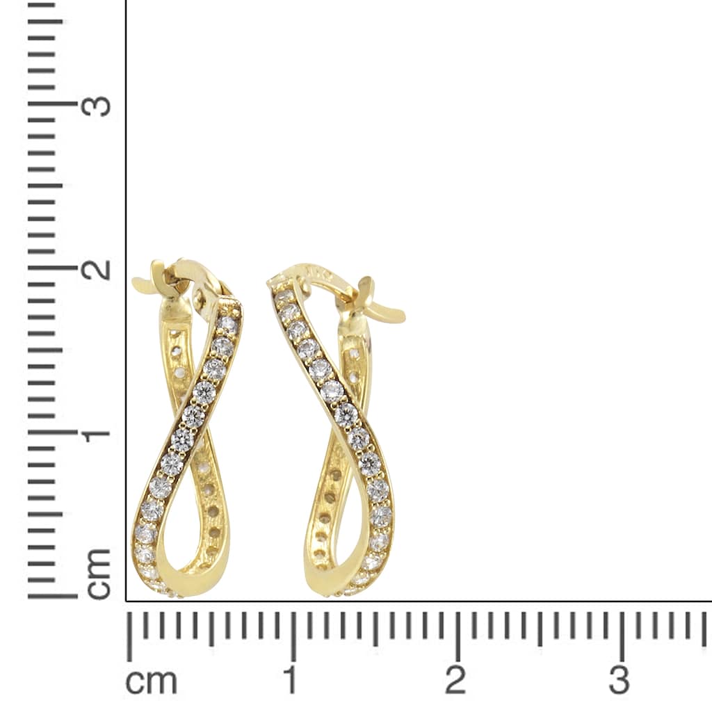 CELESTA Paar Creolen »375/- Gelbgold Zirkonia«