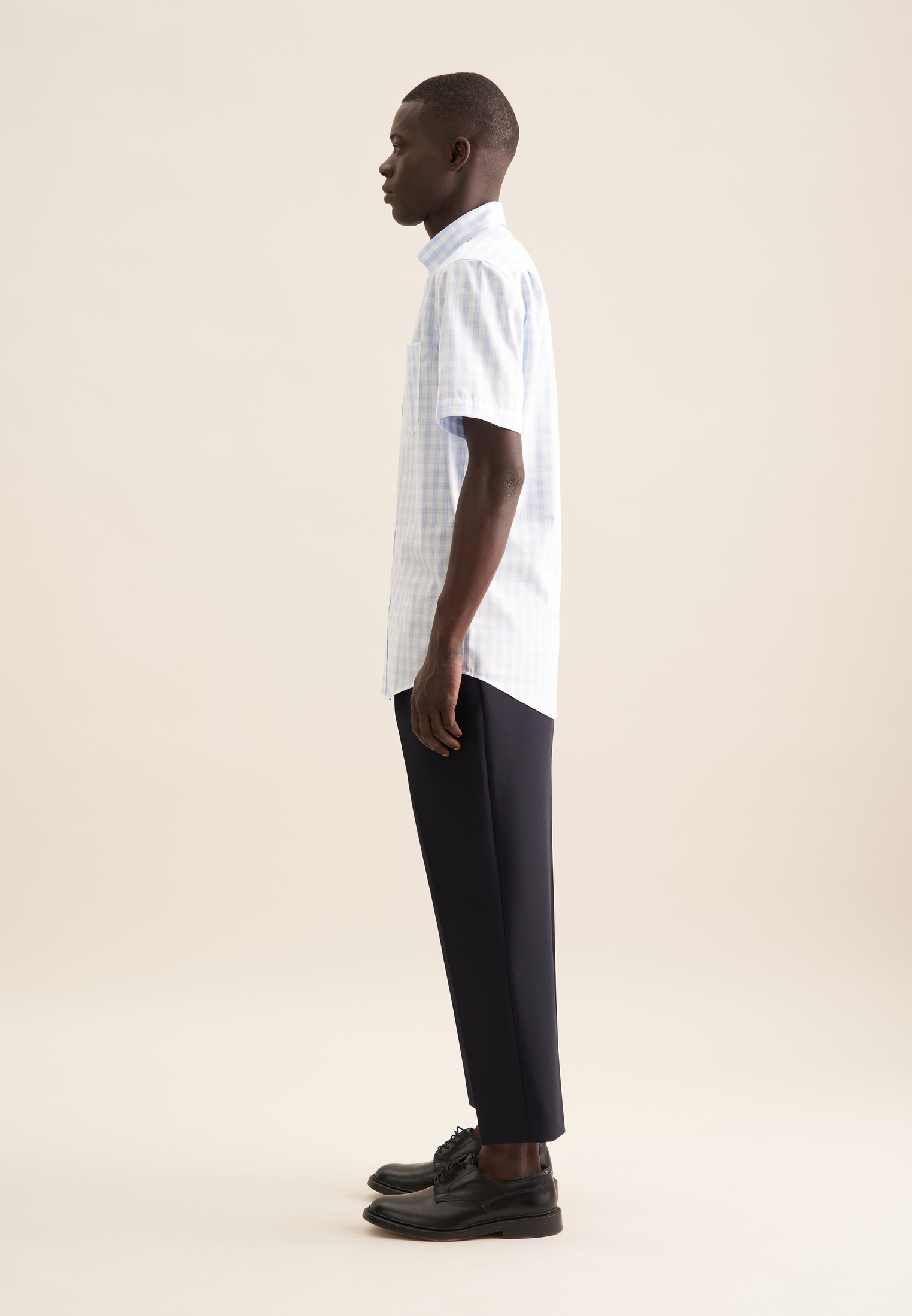 seidensticker Businesshemd »Regular«, Regular Kurzarm Button-Down-Kragen Karo
