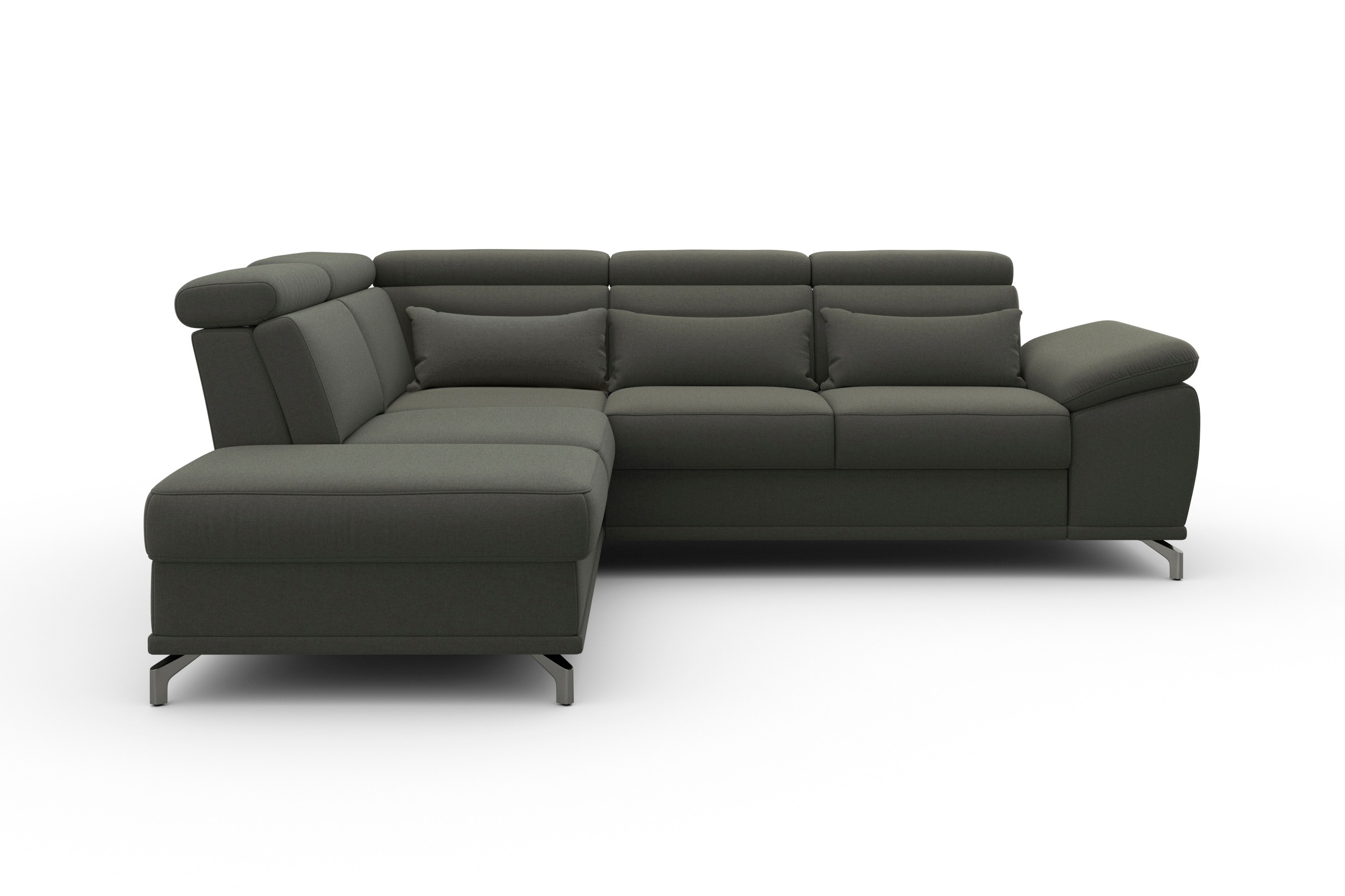 sit&more Ecksofa »Cabrio L-Form, B: 274 cm, mit Sitztiefen-, Arm- & Kopfteilverstellung« 3 Nierenkissen, Federkern, optional Bettfunktion und Stauraum