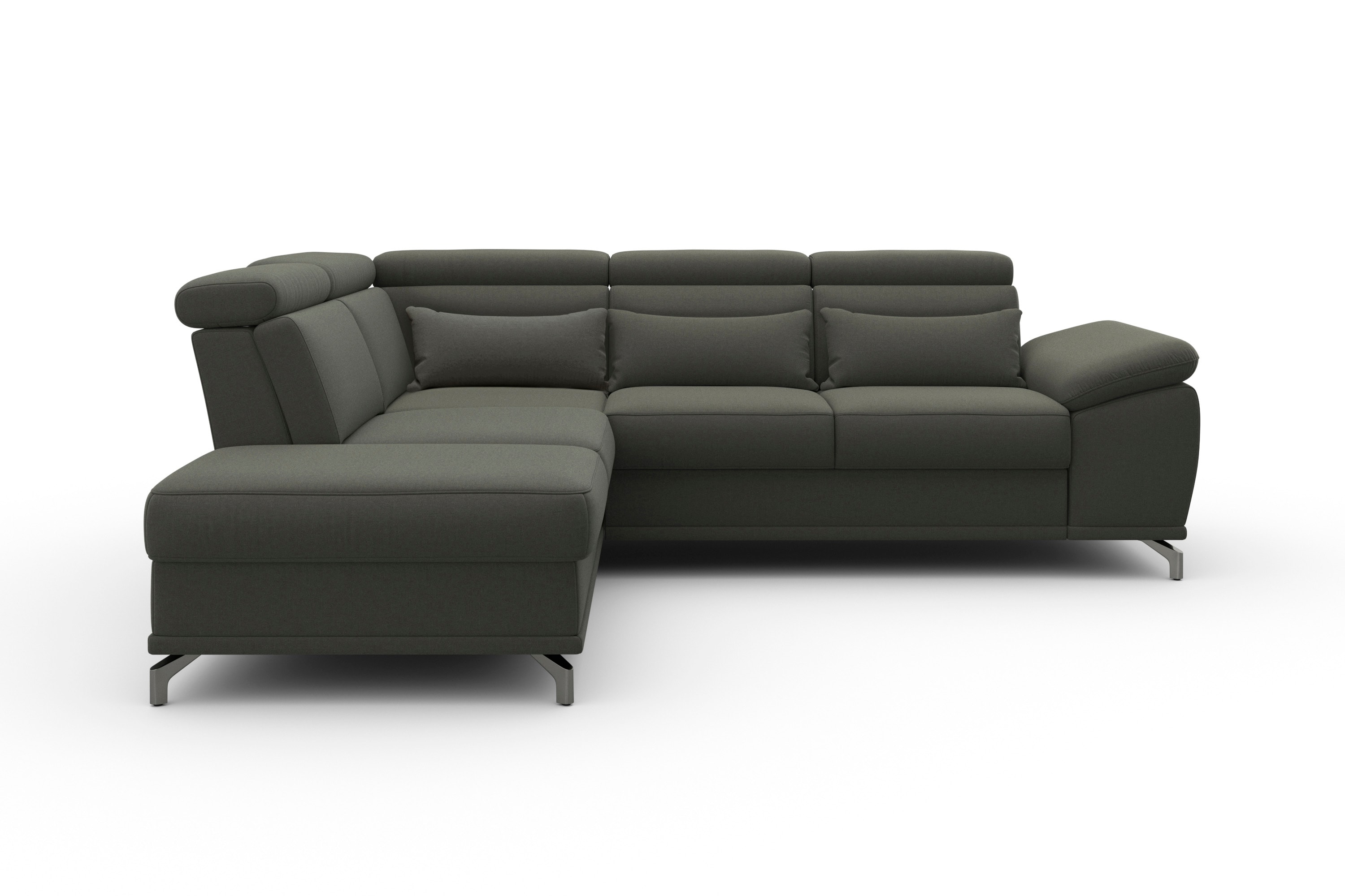 sit&more Ecksofa "Cabrio L-Form, B: 274 cm, mit Sitztiefen-, Arm- & Kopfteilverstellung" 3 Nierenkissen, Federkern, optional Schlaffunktion und Stauraum