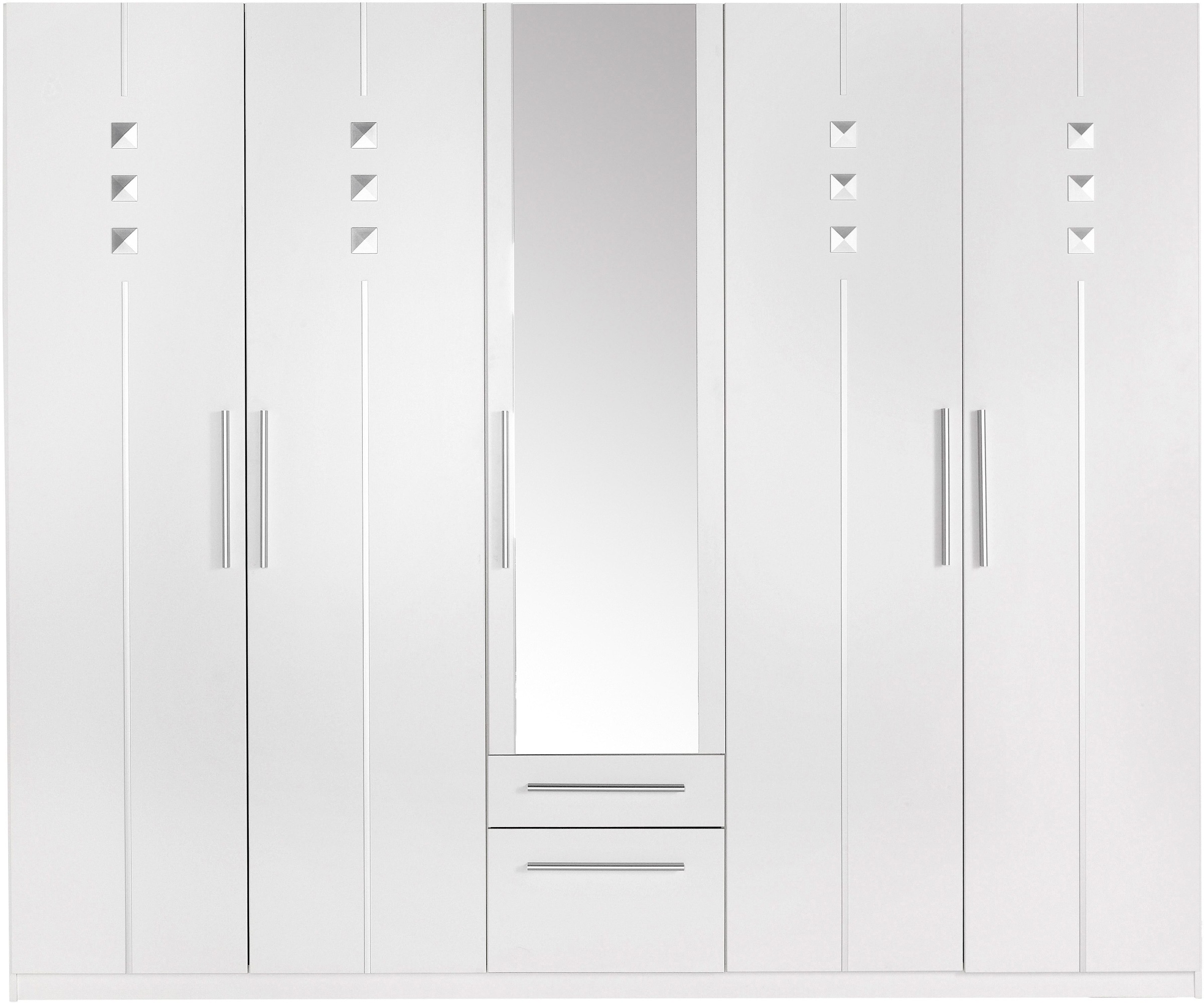 priess Kleiderschrank, 1-bis 5-türig, mit silberfarbigen Applikationen