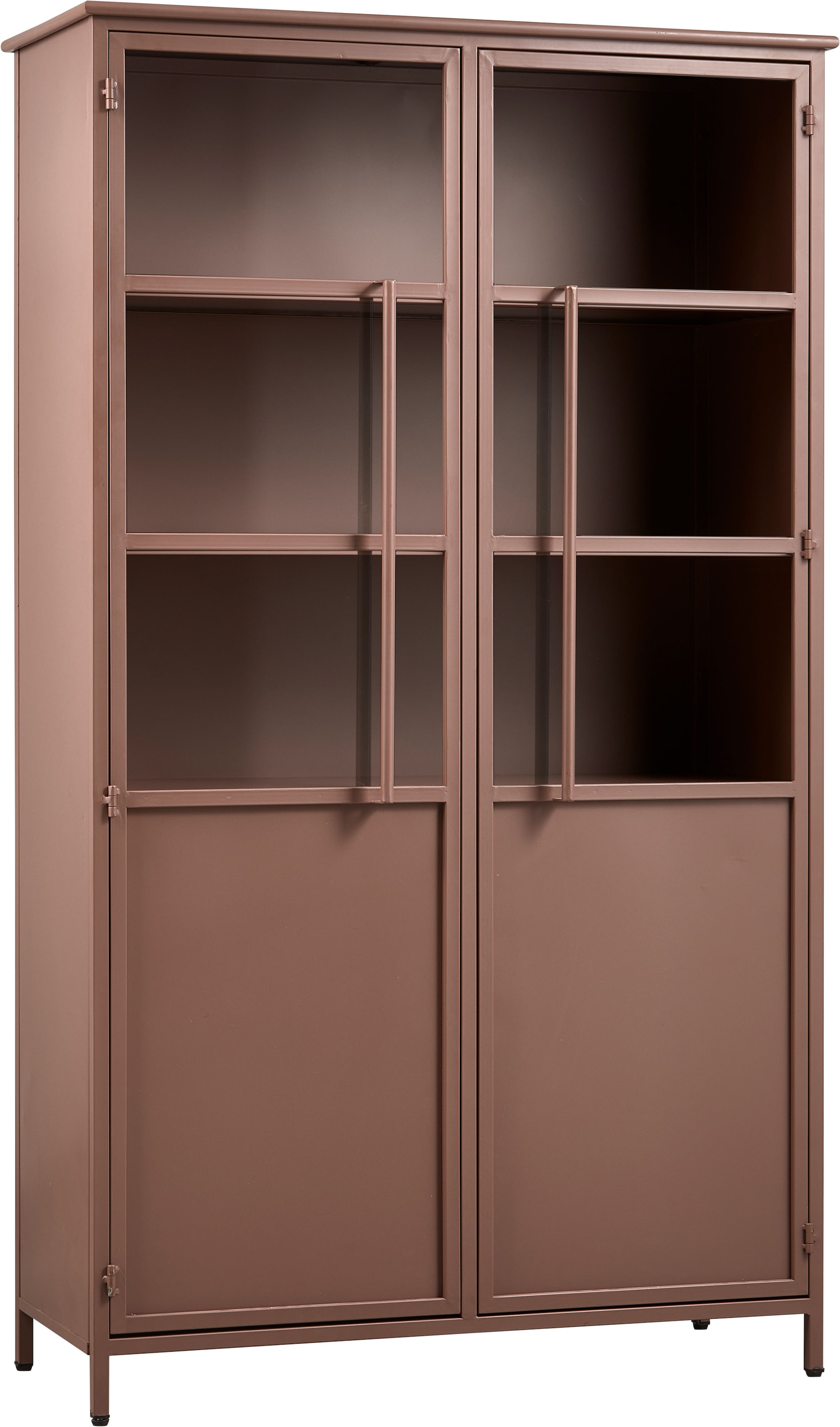WOOOD Vitrine "Exhibit Metall pulverbeschichtet, H 173 x B 99 x D 45 cm" Tragkraft 20 kg pro Boden, Wandbefestigung empfohlen, Pfleigleicht