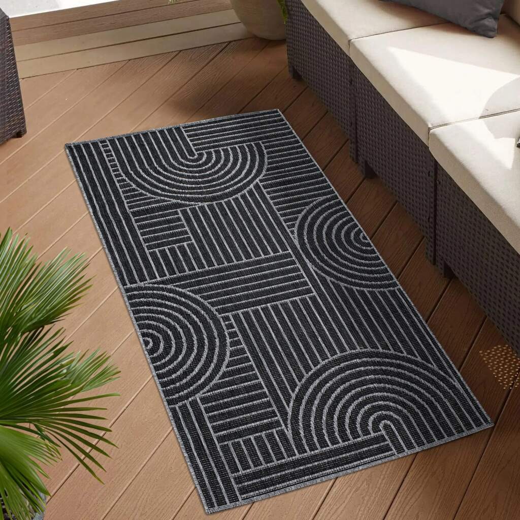 Carpet City Outdoorteppich »DUO RUG 5842«, rechteckig, 5 mm Höhe, Wendeteppich Wetterfest In- & Outdoor, Balkon, Terrasse, Wohnzimmer