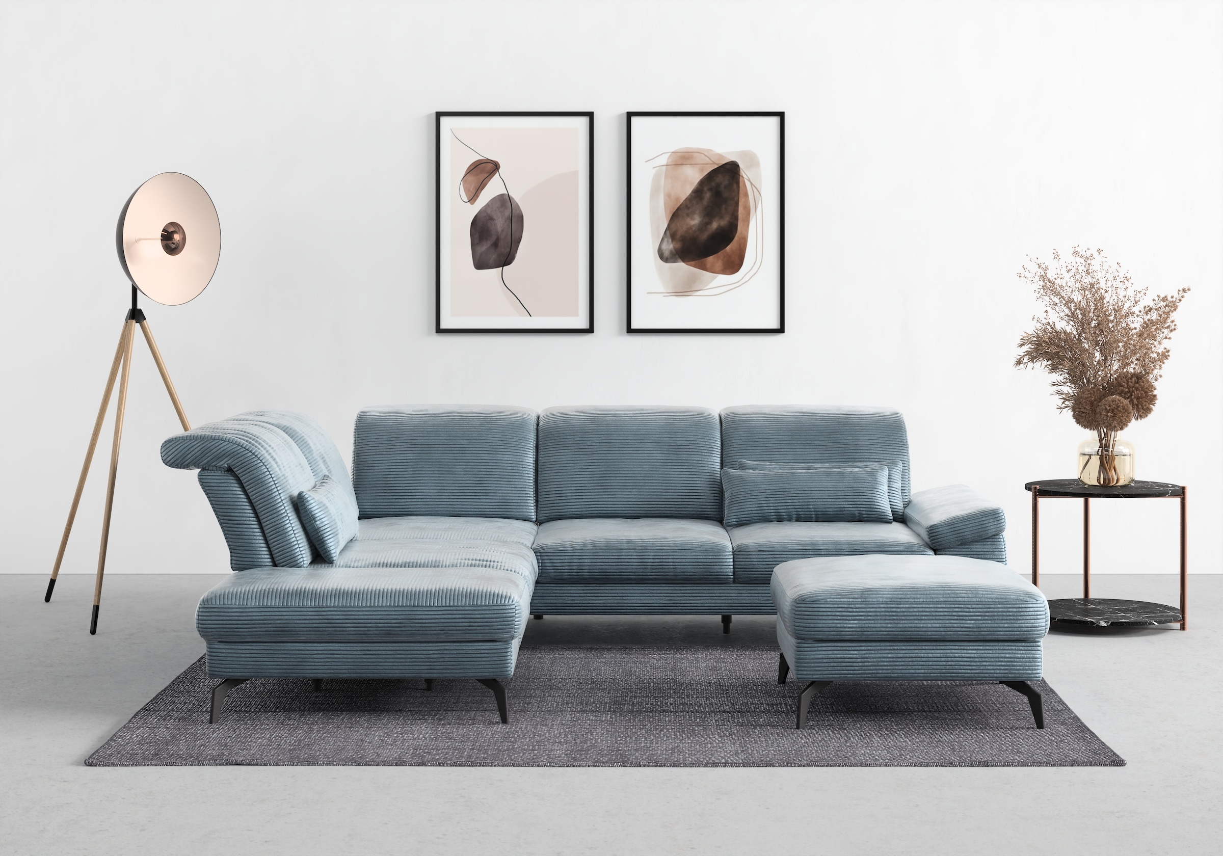sit&more Ecksofa »Cabana L-Form«, Ottomane, wahlweise mit Sitztiefen-,Armlehnen- und Kopfteilfunktion