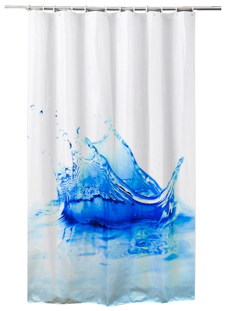 Duschvorhang ADOB, B:180cm H:200cm, weiß, Polyester, Duschvorhänge, Höhe 200 cm