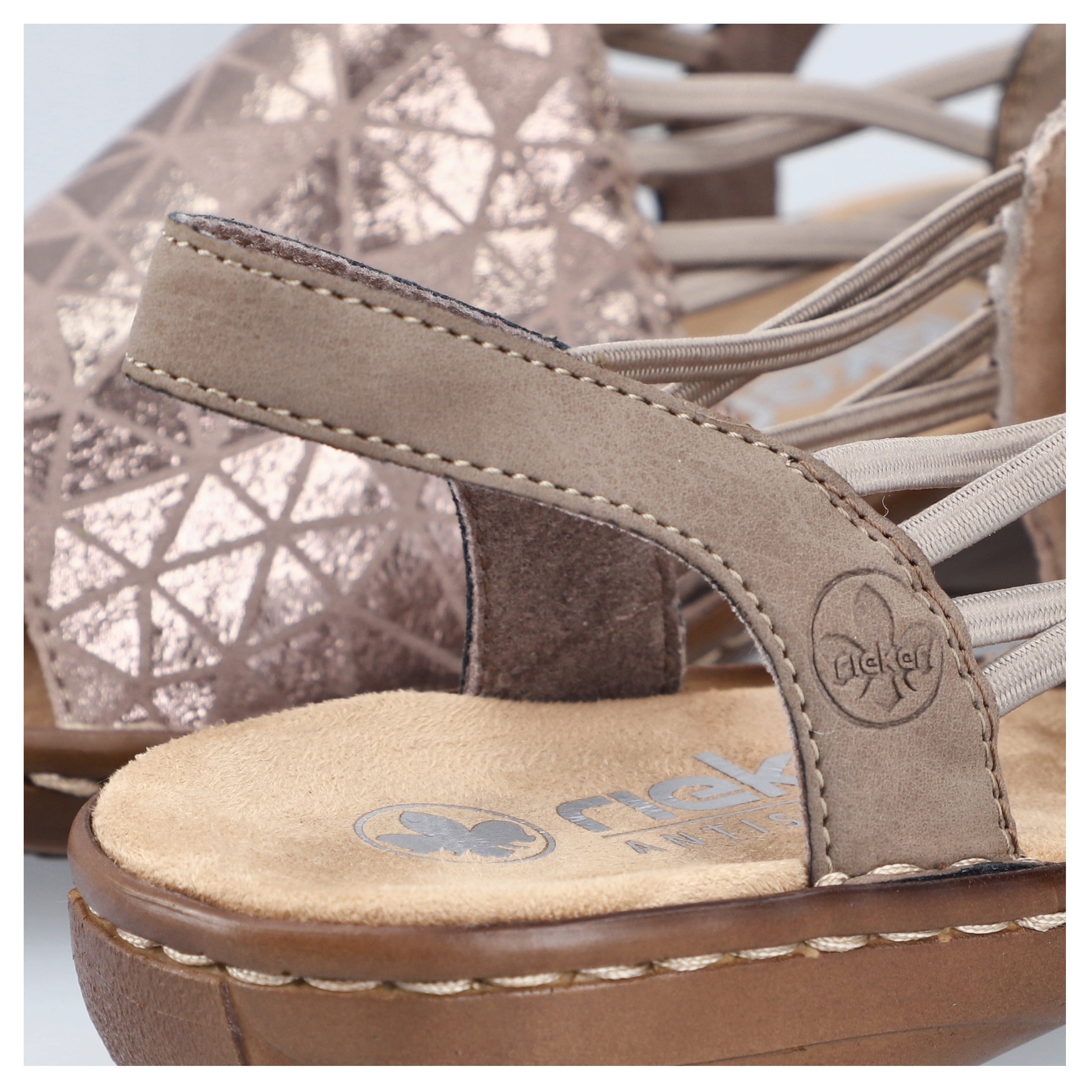 Rieker Sandale Sommerschuh, Sandalette, Keilabsatz, mit Gummizugbändern günstig online kaufen