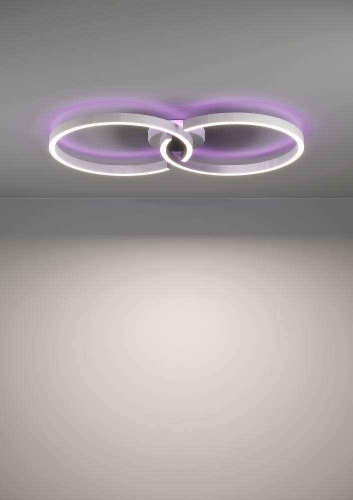 EGLO Deckenleuchte »AMANDOLO« LED-Modul 1 Stk. RGB | warmweiß - kaltweiß dimmbare Deckenlampe, Fernbedienung, Metall, RGB Backlight