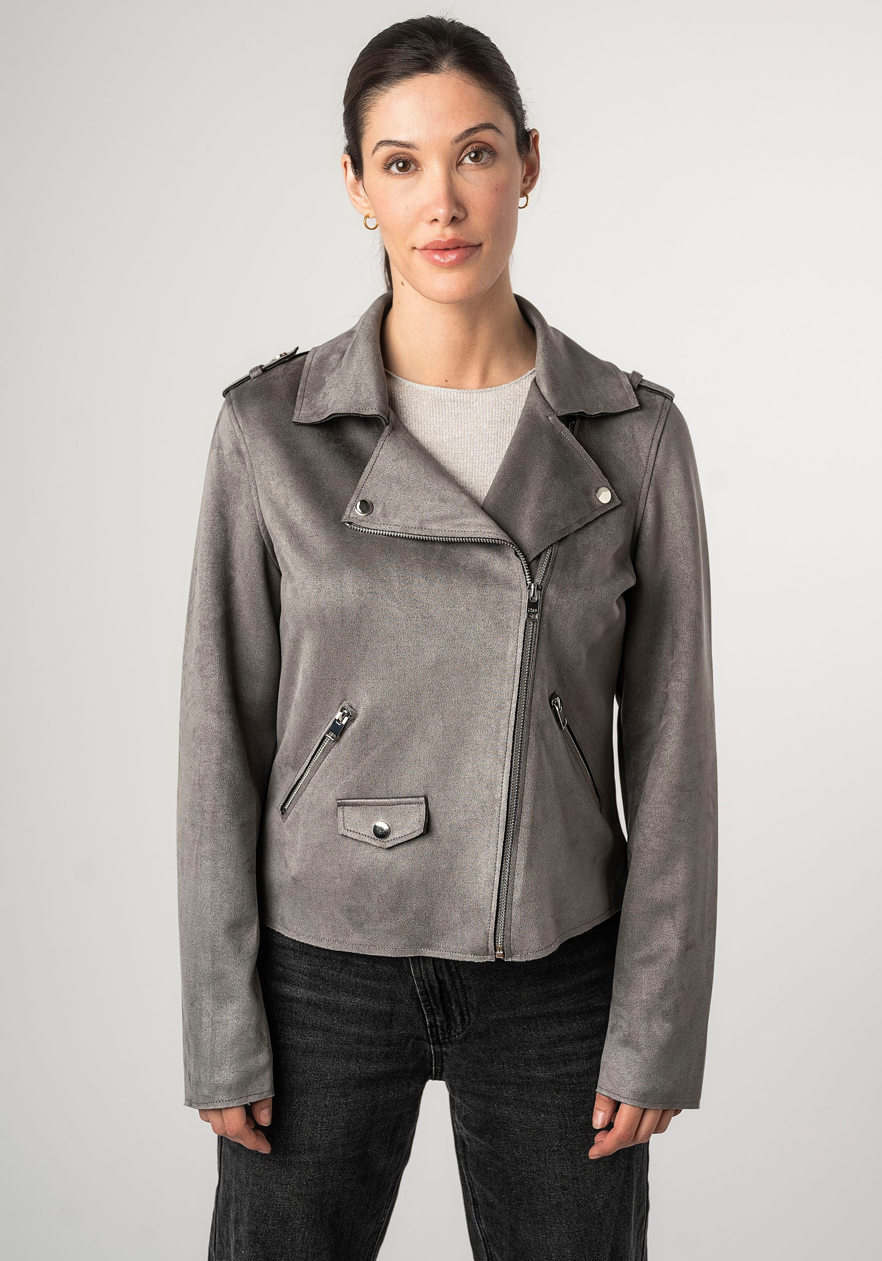 Mauritius Lederimitatjacke »2Wtomiwa« mit Schulterklappen, mit Nieten