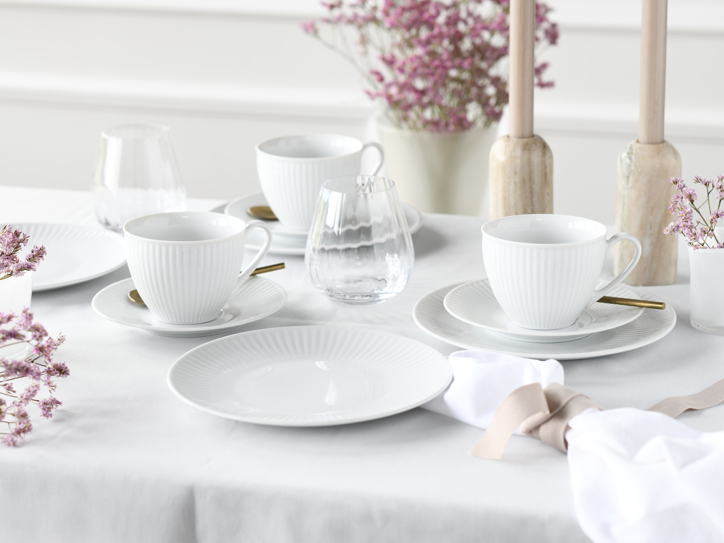 CreaTable Kaffeeservice »Valencia Weiß, Kaffee-Service 18-tlg«, (Set, 18 tlg.), Elegant, Boho Chic