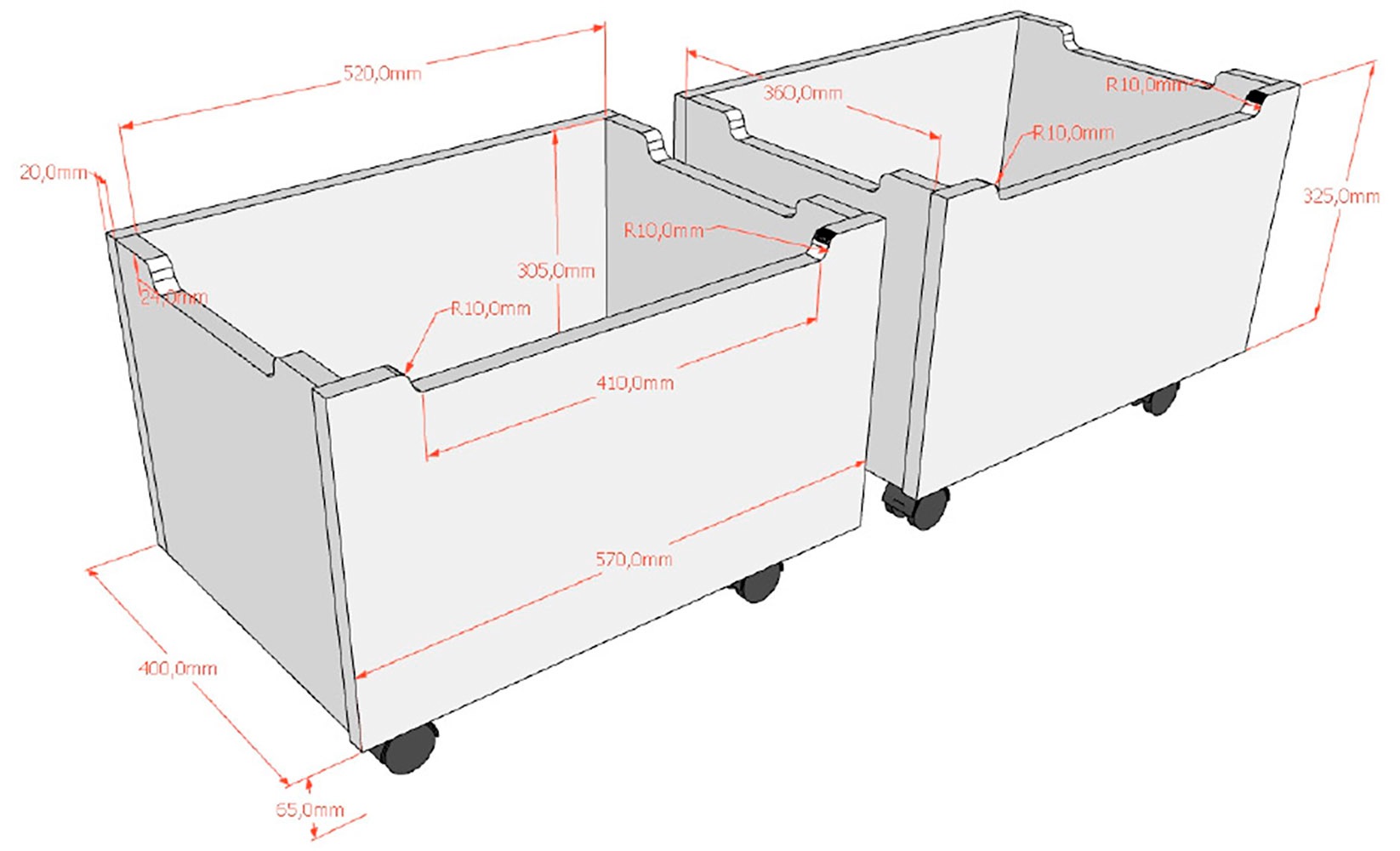 Vipack Massivholzbett »Forrest Made in Europe, stabil und hochwertig gebaut, mit 2 Rollboxen« 90/200 cm, mit Rollrost und Leiter, seitenverkehrt montierbar, 
