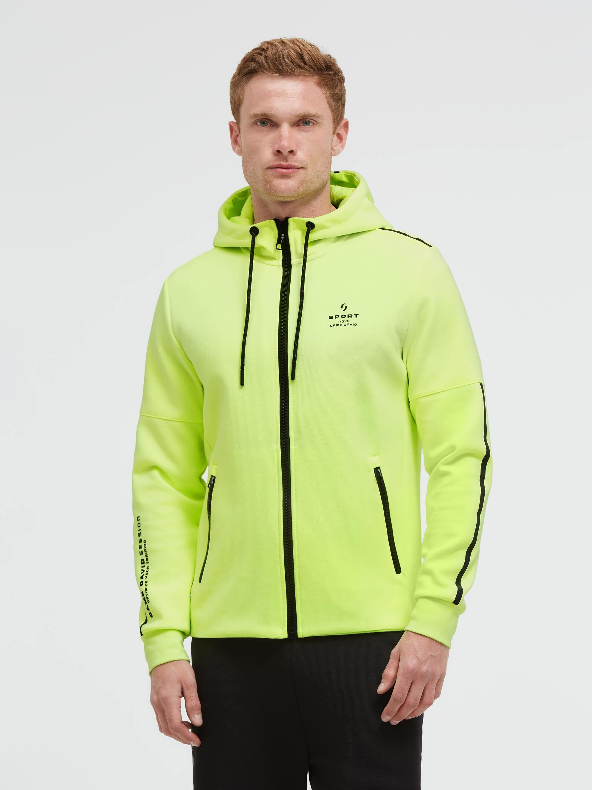 CAMP DAVID Kapuzensweatjacke mit Reißverschlusstaschen