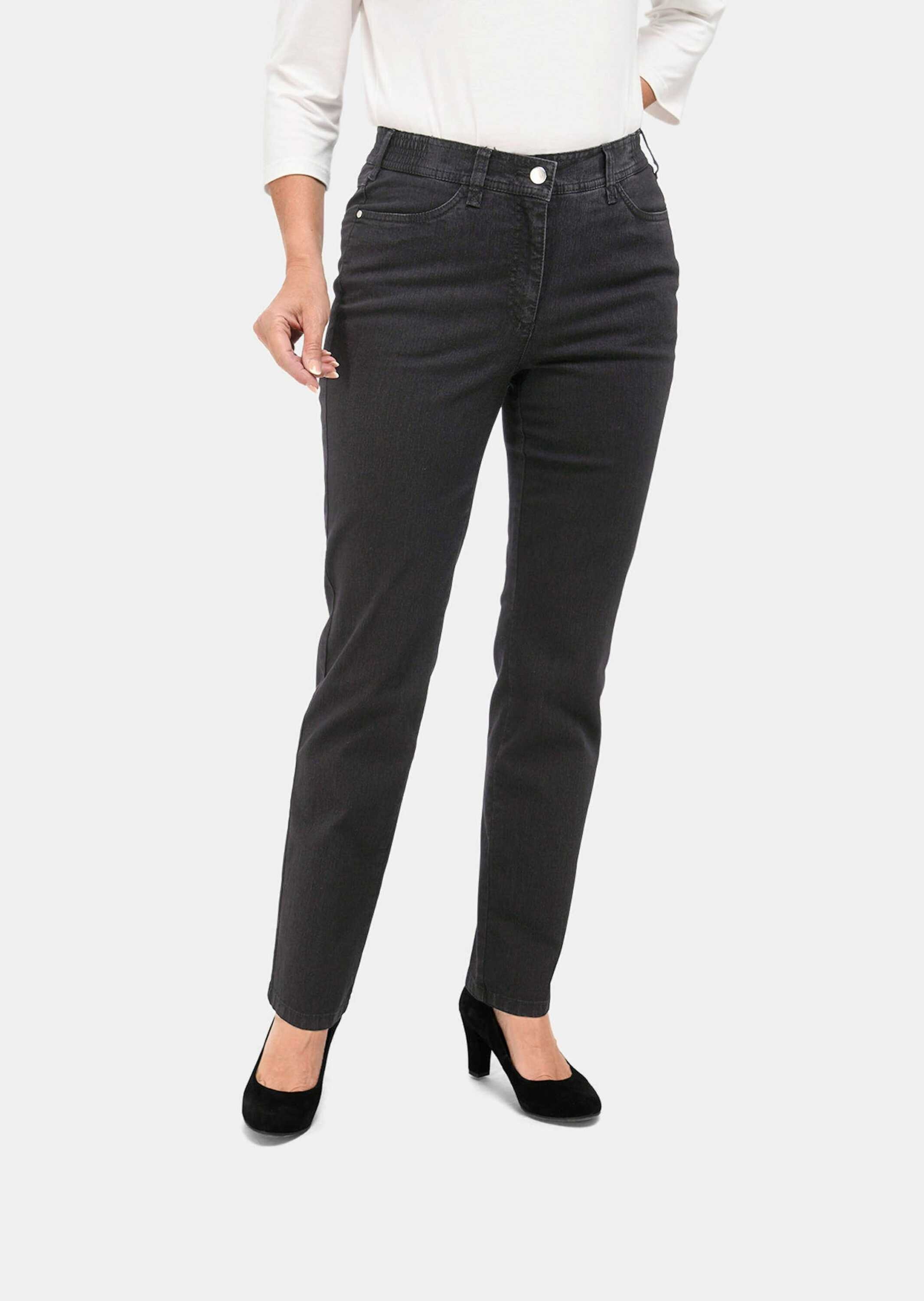 Regular-fit-Jeans GOLDNER "Klassische Jeanshose Carla", Damen, Gr. 44, N-Gr, schwarz, Obermaterial: 78% Baumwolle CO. 20% Polyester PES. 2% Elasthan EL., Jeans 3
