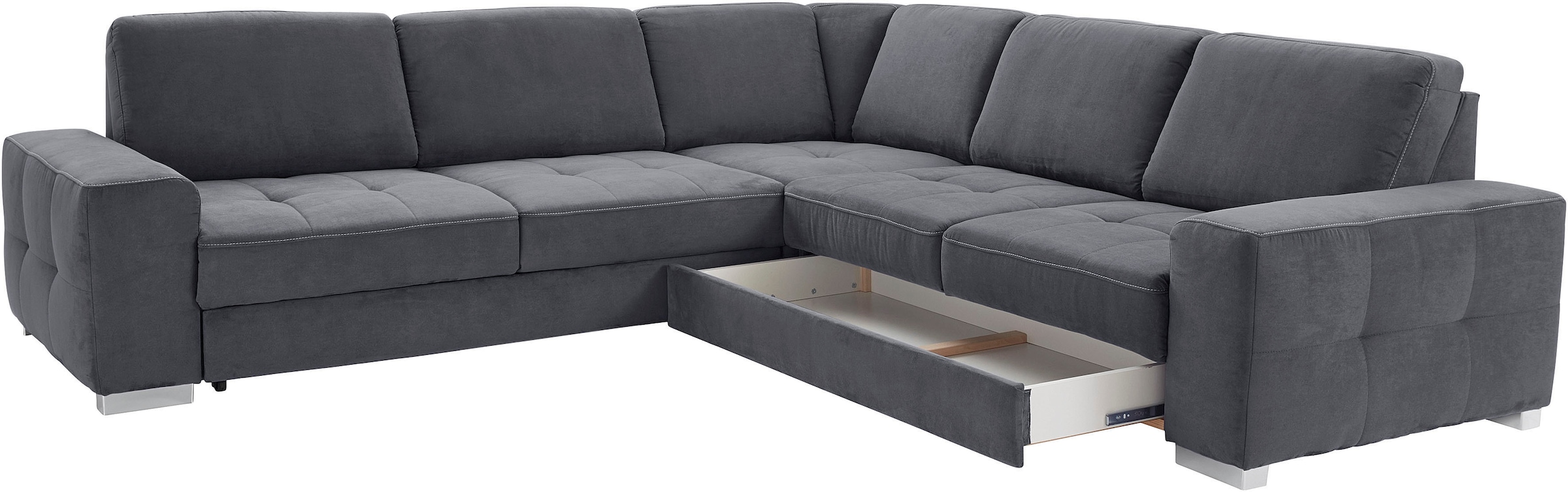 sit&more Ecksofa »Santorini L-Form«, mit Federkern und Sitztiefenverstellung, wahlweise mit Bettfunktion