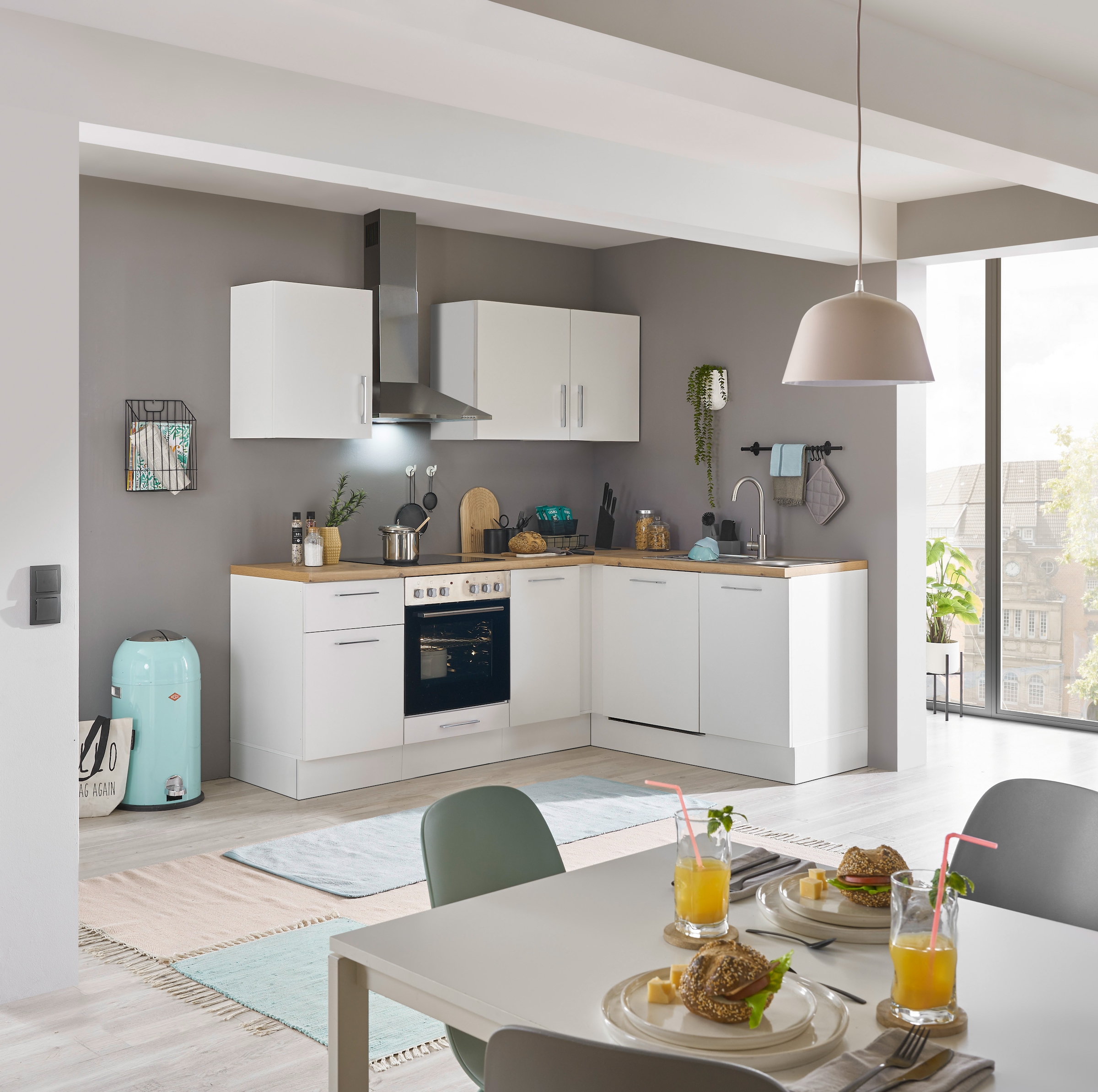 BASIC by Balculina Winkelküche »Turin«, Stellmaße 220x175 cm, wahlweise mit E-Geräten