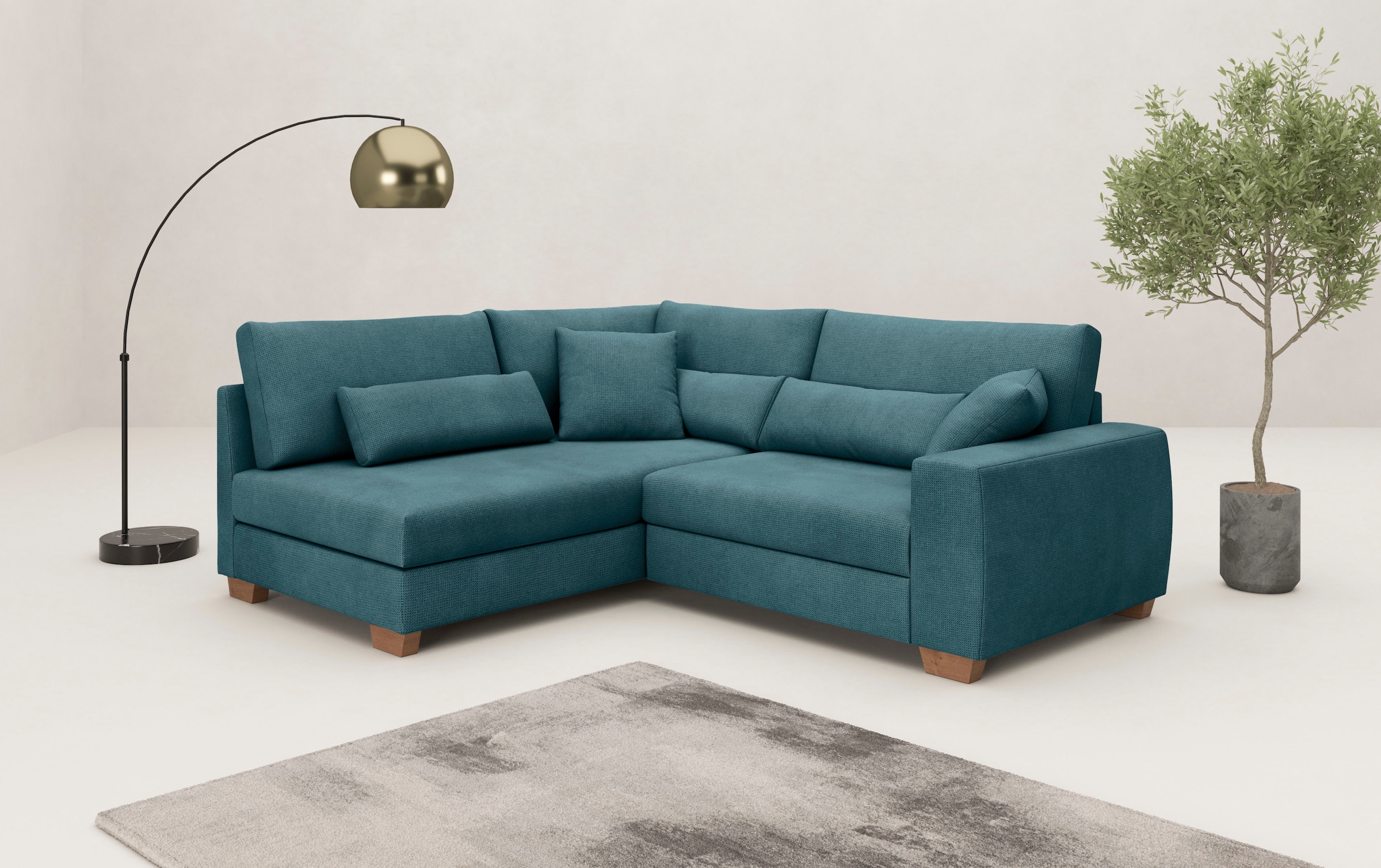 Mr. Couch Ecksofa "Helena L-Form", Mit Federkern, wahlweise mit Bettfunktio günstig online kaufen