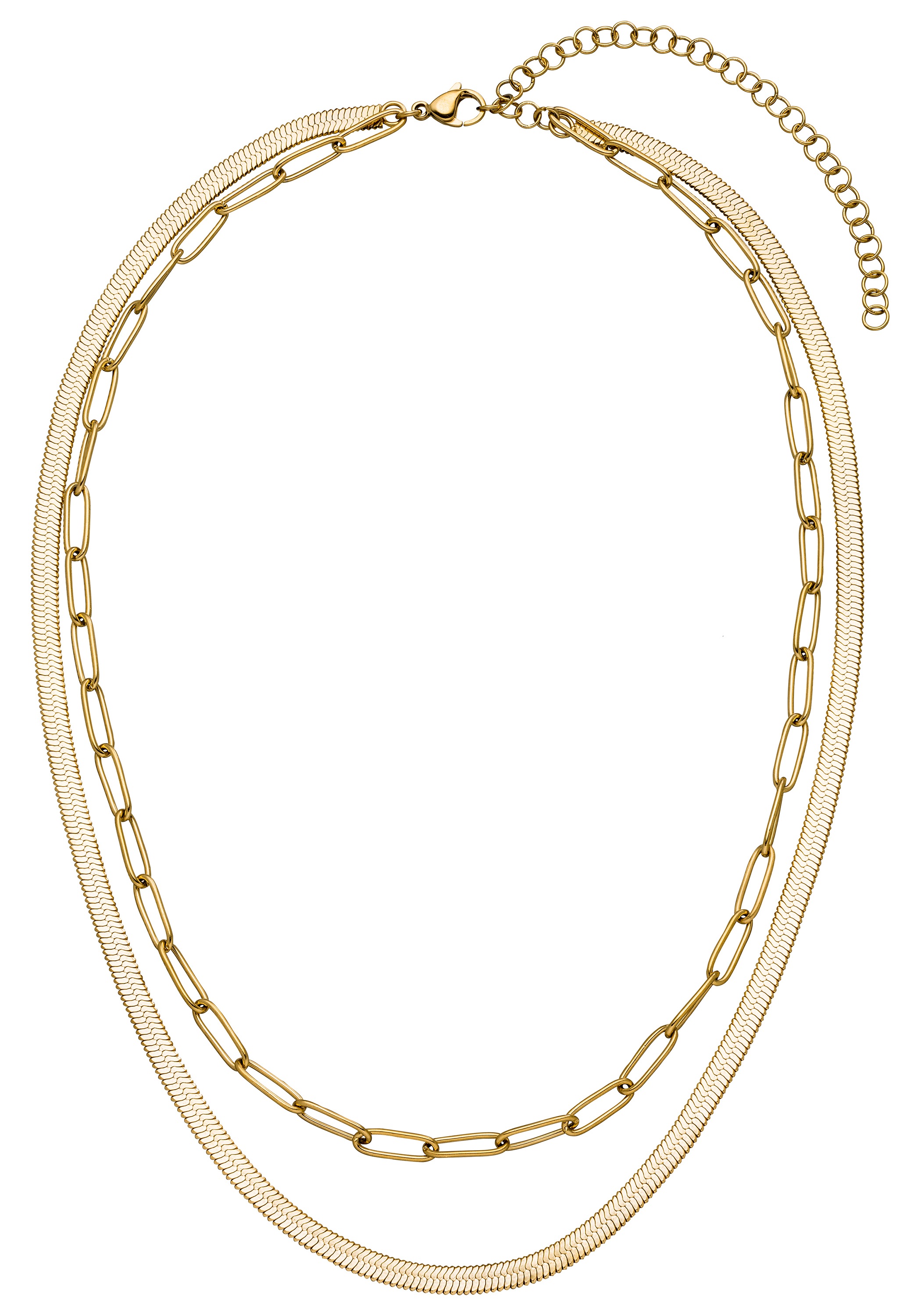 JOBO Kette ohne Anhänger »2-reihig« Edelstahl goldfarben 51,5 cm