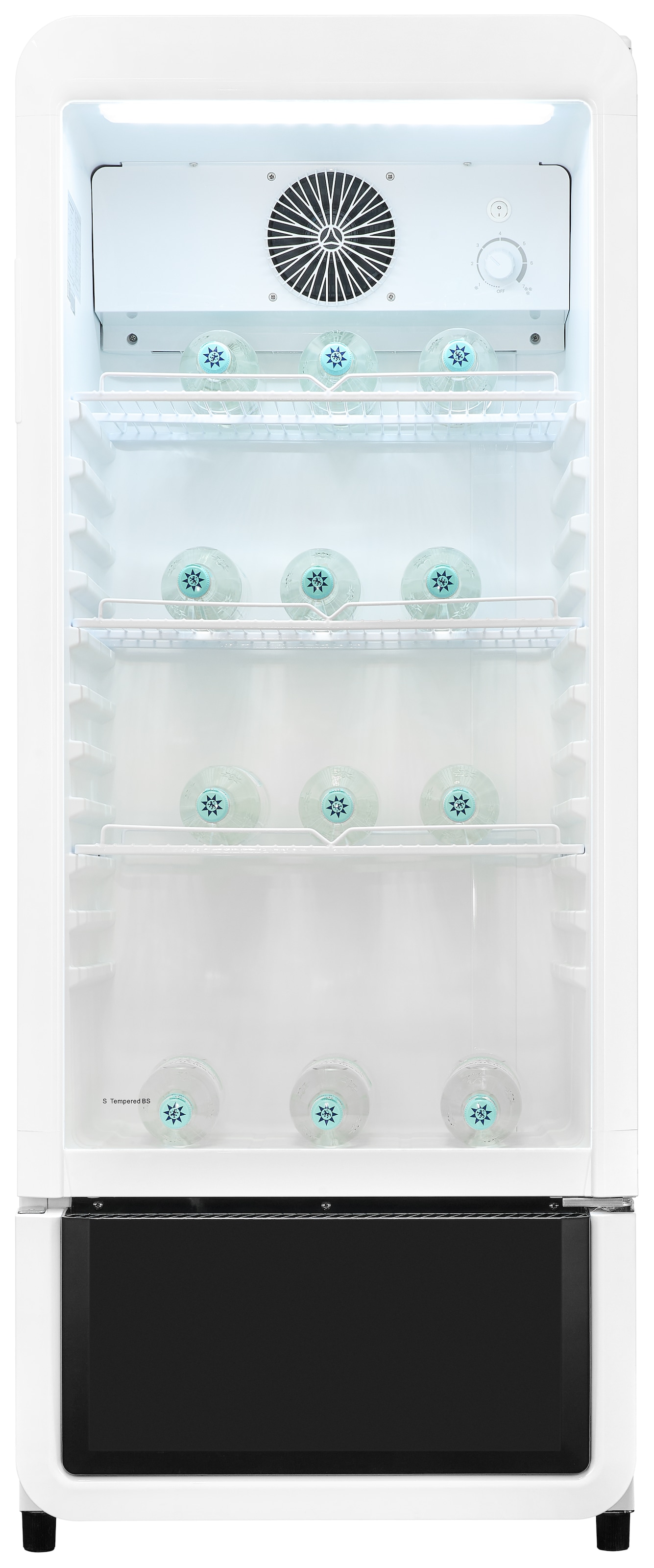 exquisit Getränkekühlschrank »GKS180-GT-431D weiss« 132,5 cm hoch 54 cm breit mit Umluftventilator für gleichmäßig gekühlte Getränke