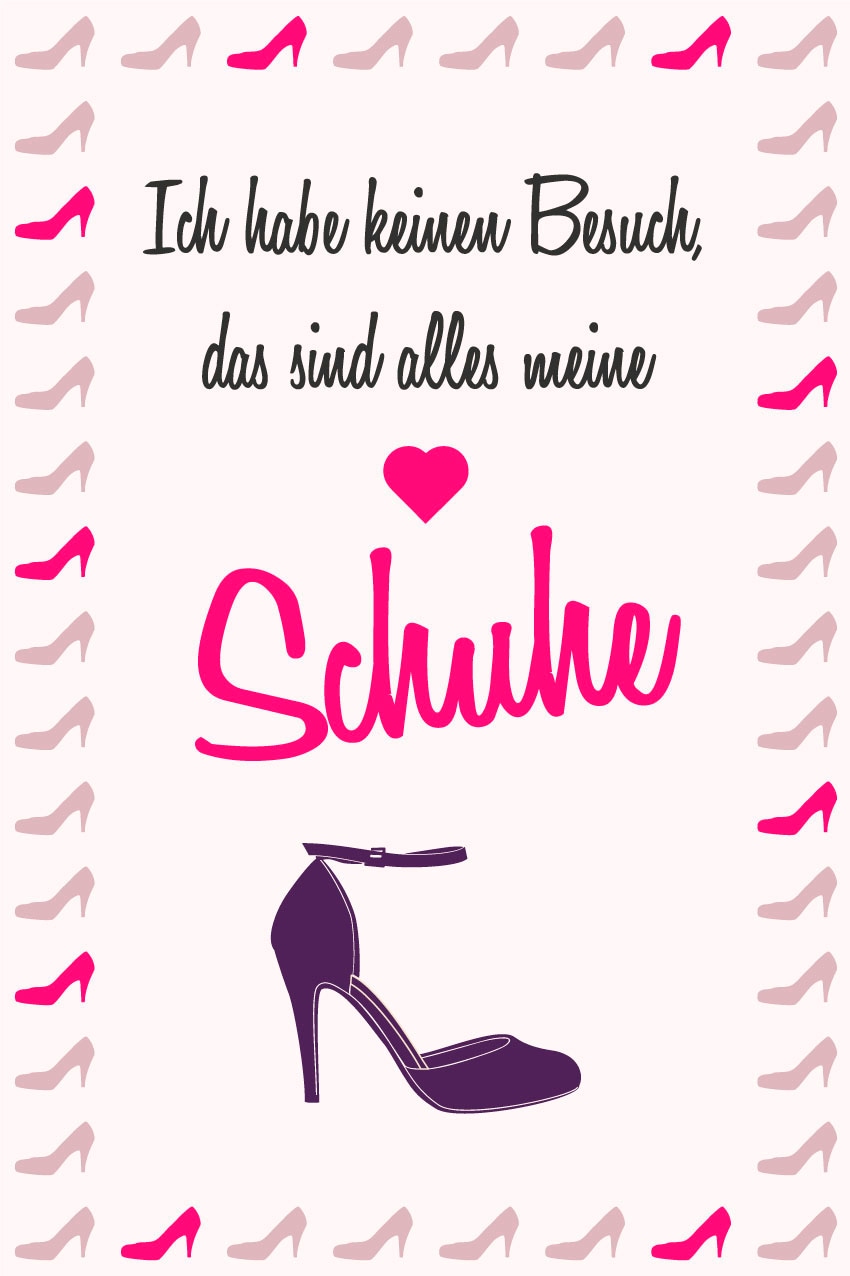 queence Metallbild »Schuhe«, Schriftzüge-Schriftzug-Sprüche-Sprüche & Texte-Herzen-Schuh-Schuhe, (1 St.), Stahlschild, Blechschild, Sprüche, Texte, witzig, Schuhe