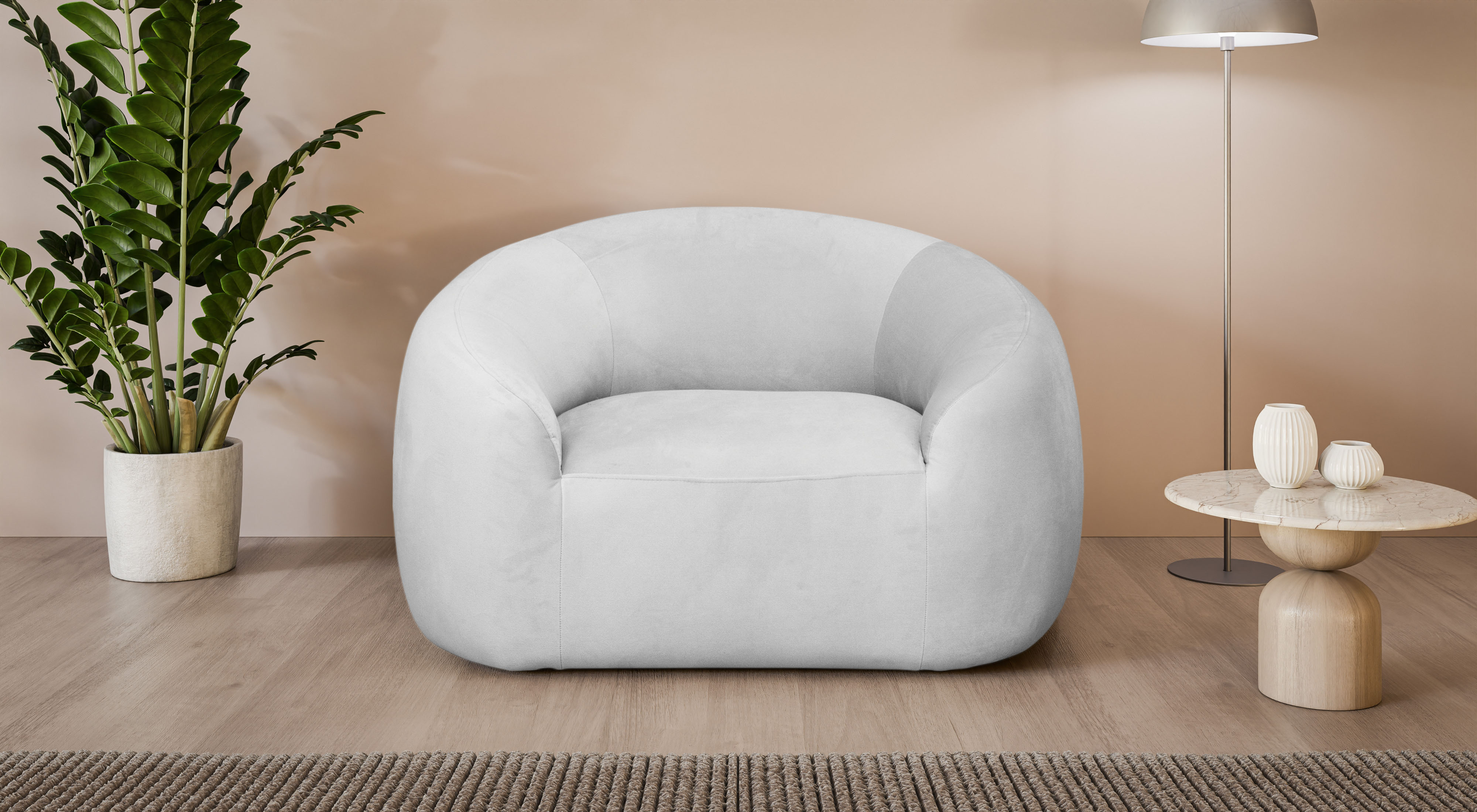 LeGer Home by Lena Gercke Sessel "YANI Relaxsessel, Loungesessel, Maße B/T/H: 127/96/76 cm" organische Form, mit Wellenunterfederung, auch in Bouclé