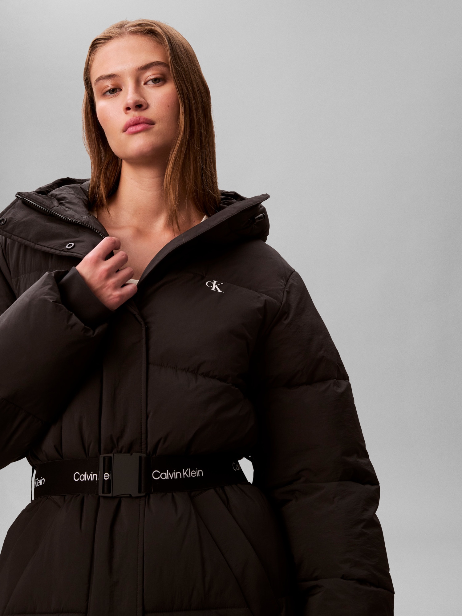 Calvin Klein Jeans Steppmantel "BELTED MIDWEIGHT LONG PUFFER" Mit Rundhalsa günstig online kaufen