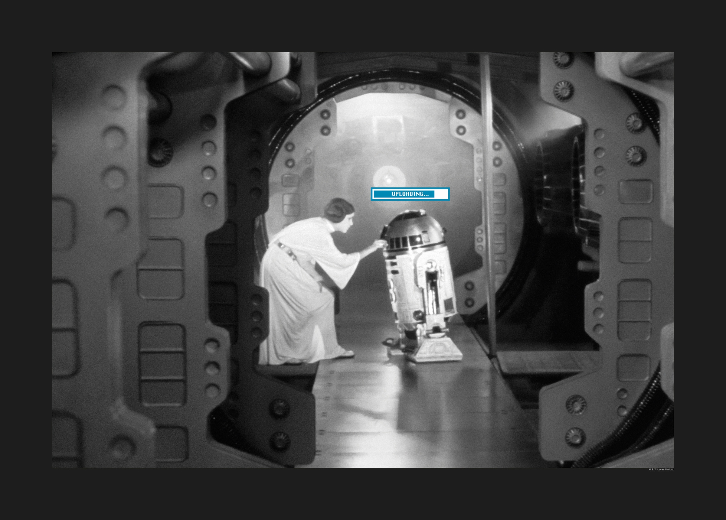 Komar Bild "Star Wars Classic Leia R2D2 Upload" Star Wars 1 Stk. tlg. Wandb günstig online kaufen