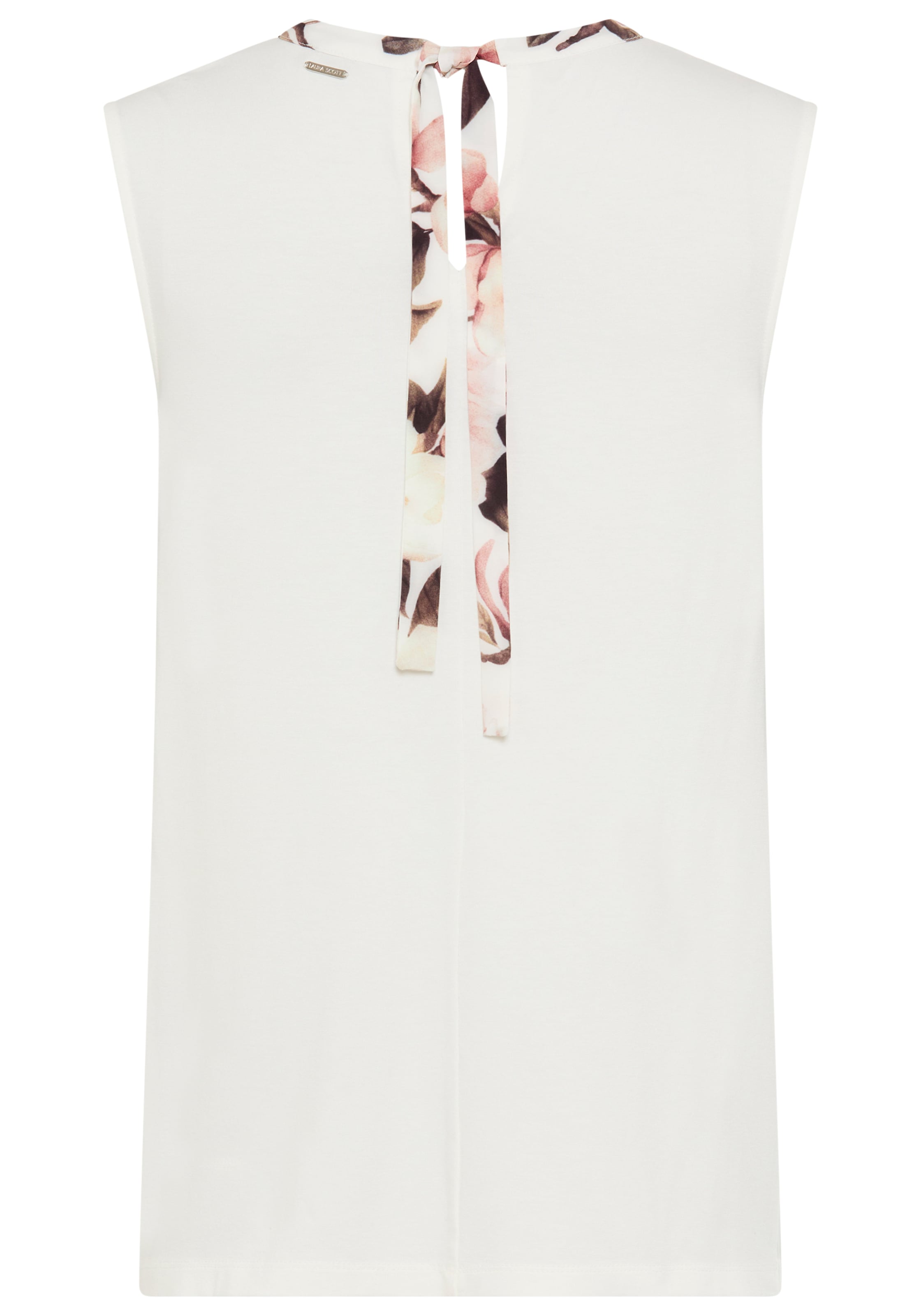 Laura Scott Blusentop mit geblümtem Muster, mit Stehkragen, elastisches Material