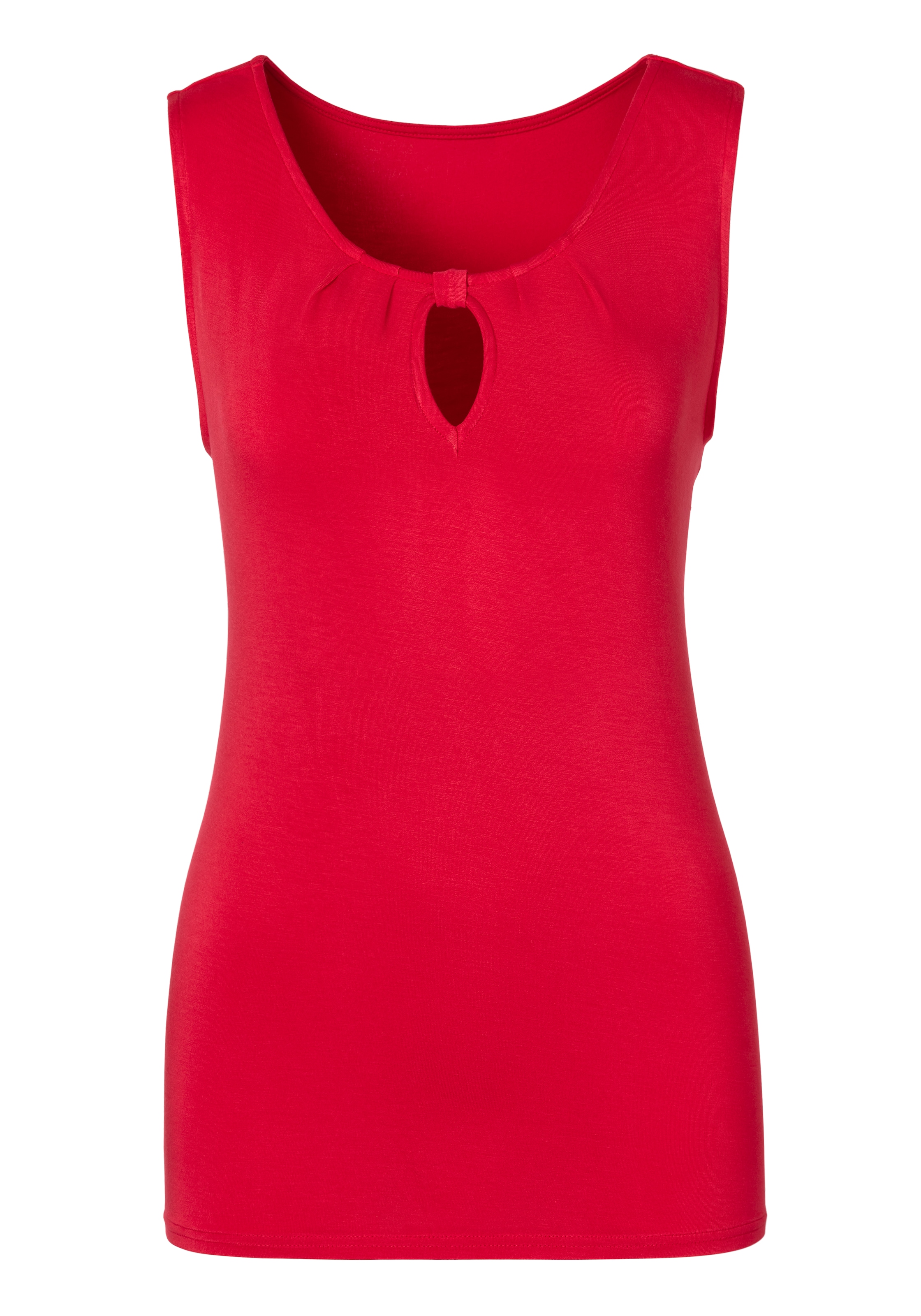 LASCANA Shirttop »mit kleinem Cut-Out am Ausschnitt«, (2er-Pack), aus weichem Viskose-Stretch