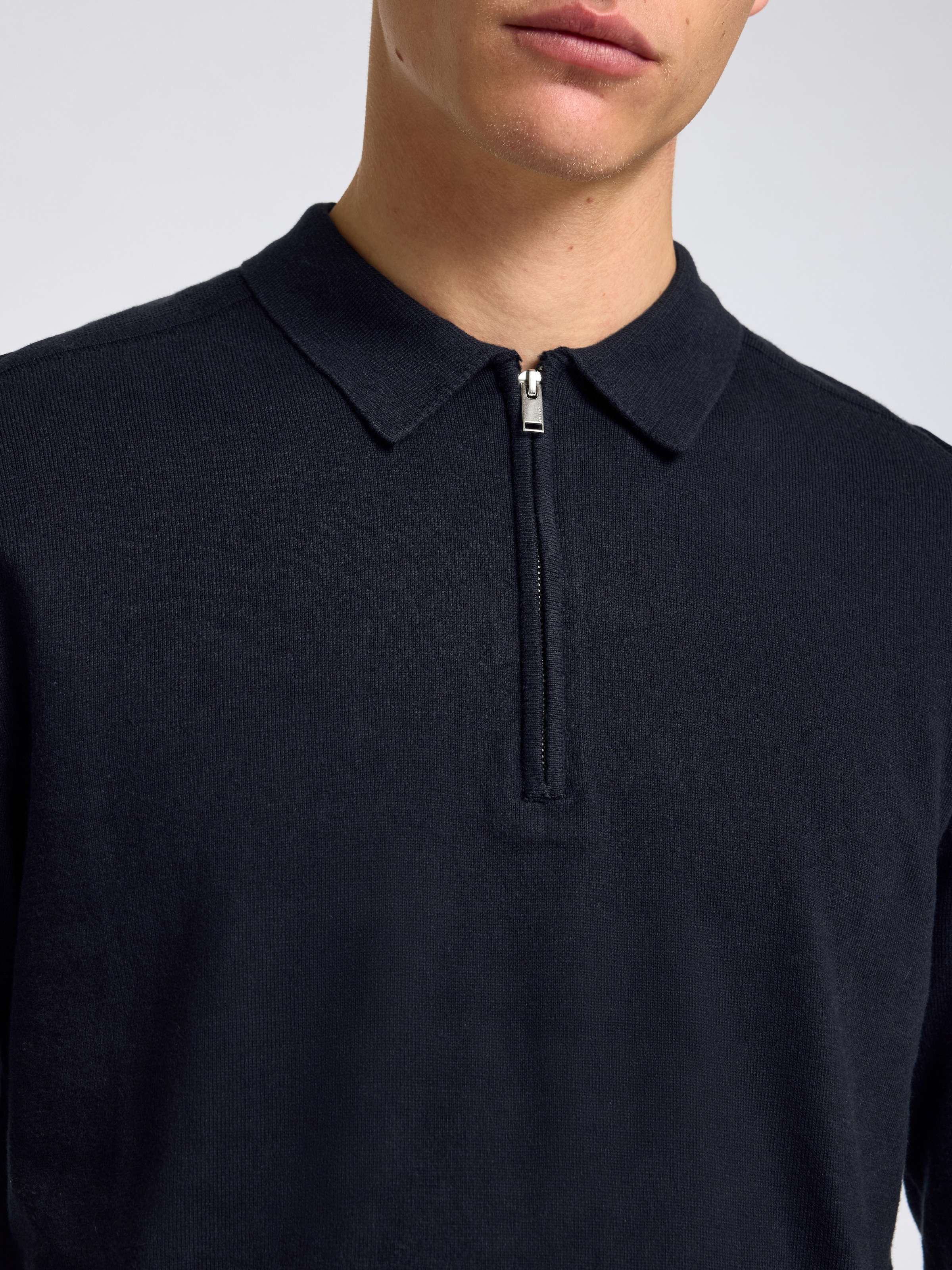 SELECTED HOMME Polokragenpullover »SLHBERG LS HALF ZIP POLO NOOS«