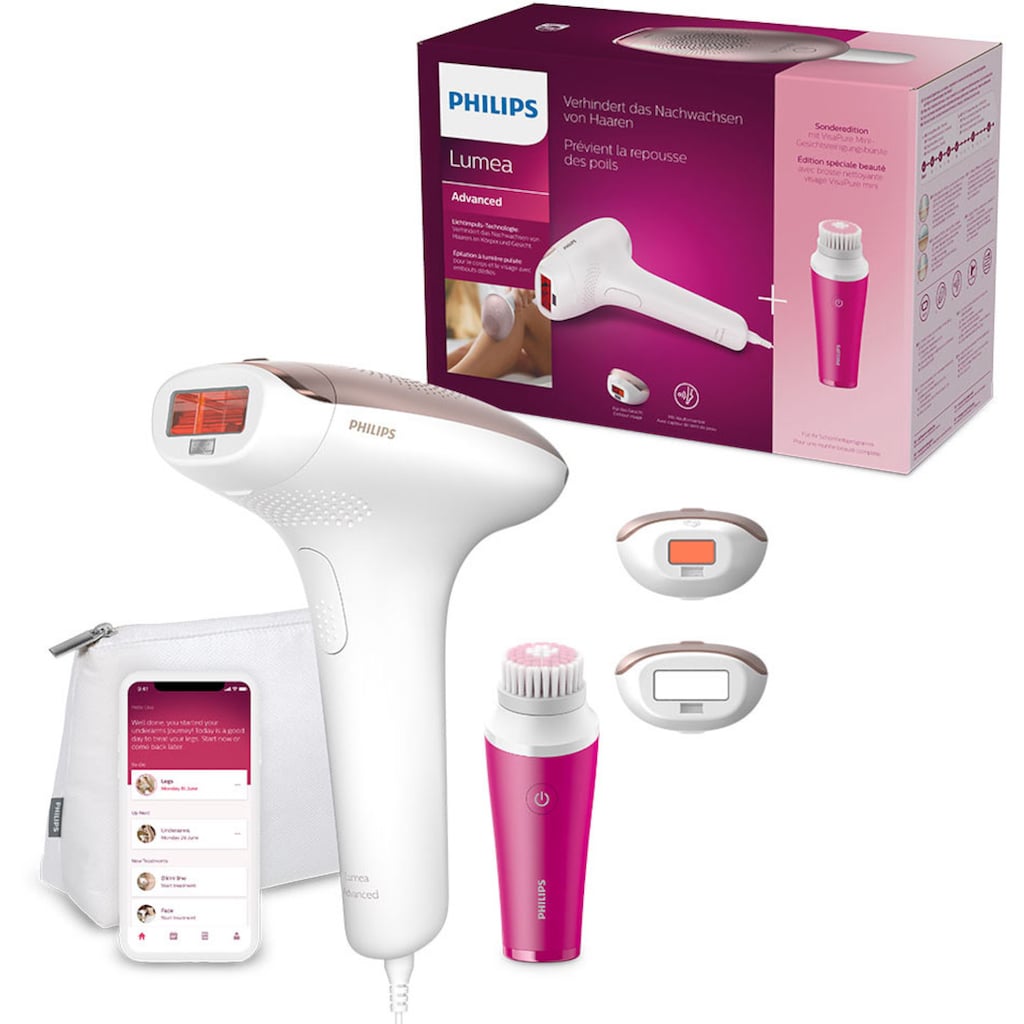 Philips IPL-Haarentferner »Lumea S7000 BRI924/00«, 250000 Lichtimpulse, 2 Aufsätze (Körper und Gesicht), inkl. Visa Pure Mini-Gesichtsbürste