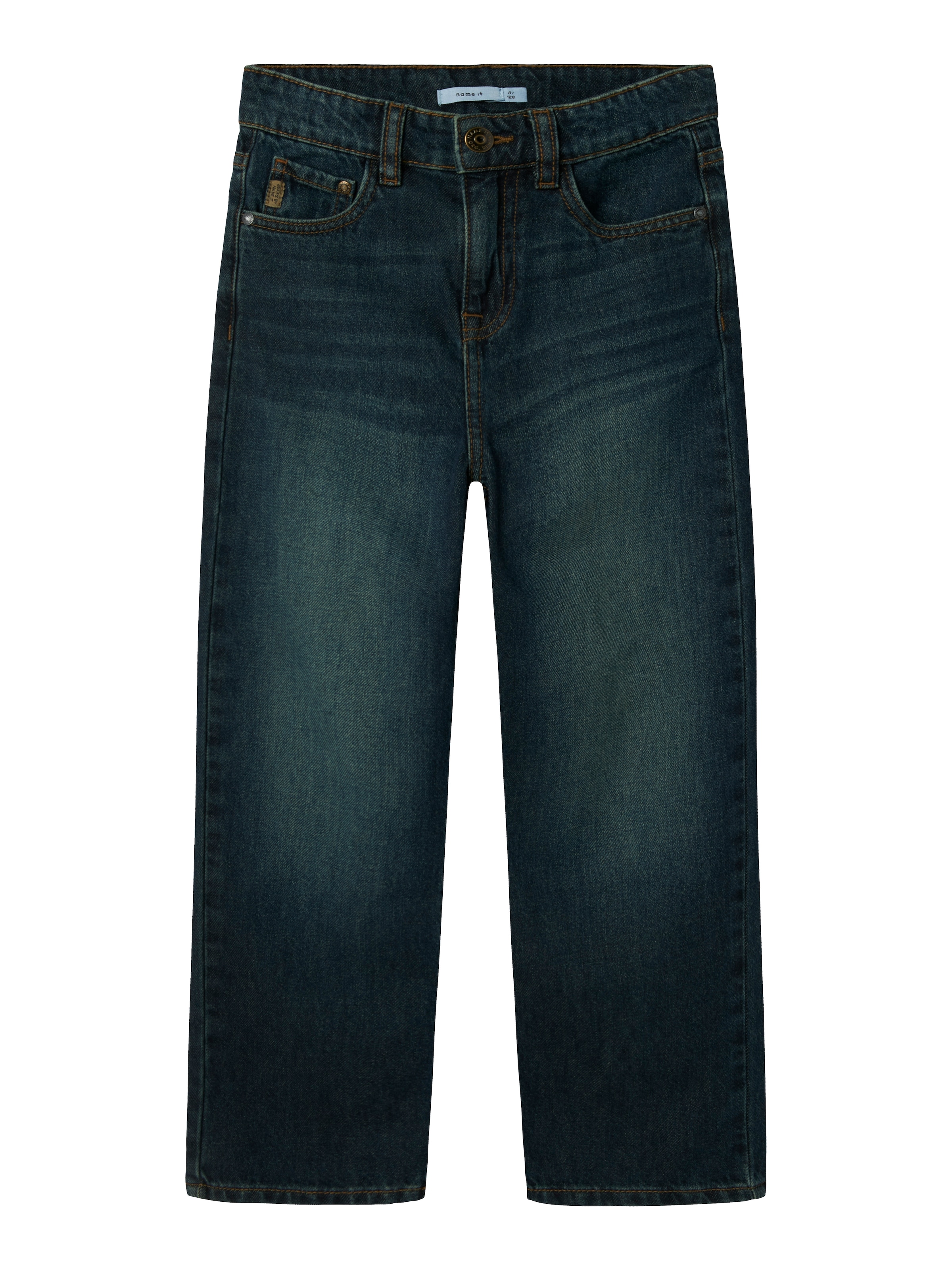 Name It Straight-Jeans »NKFROSE für Mädchen mit High Waist und weitem Bein«, unifarben, casual, loose fit, Baumwollmischung, Denim