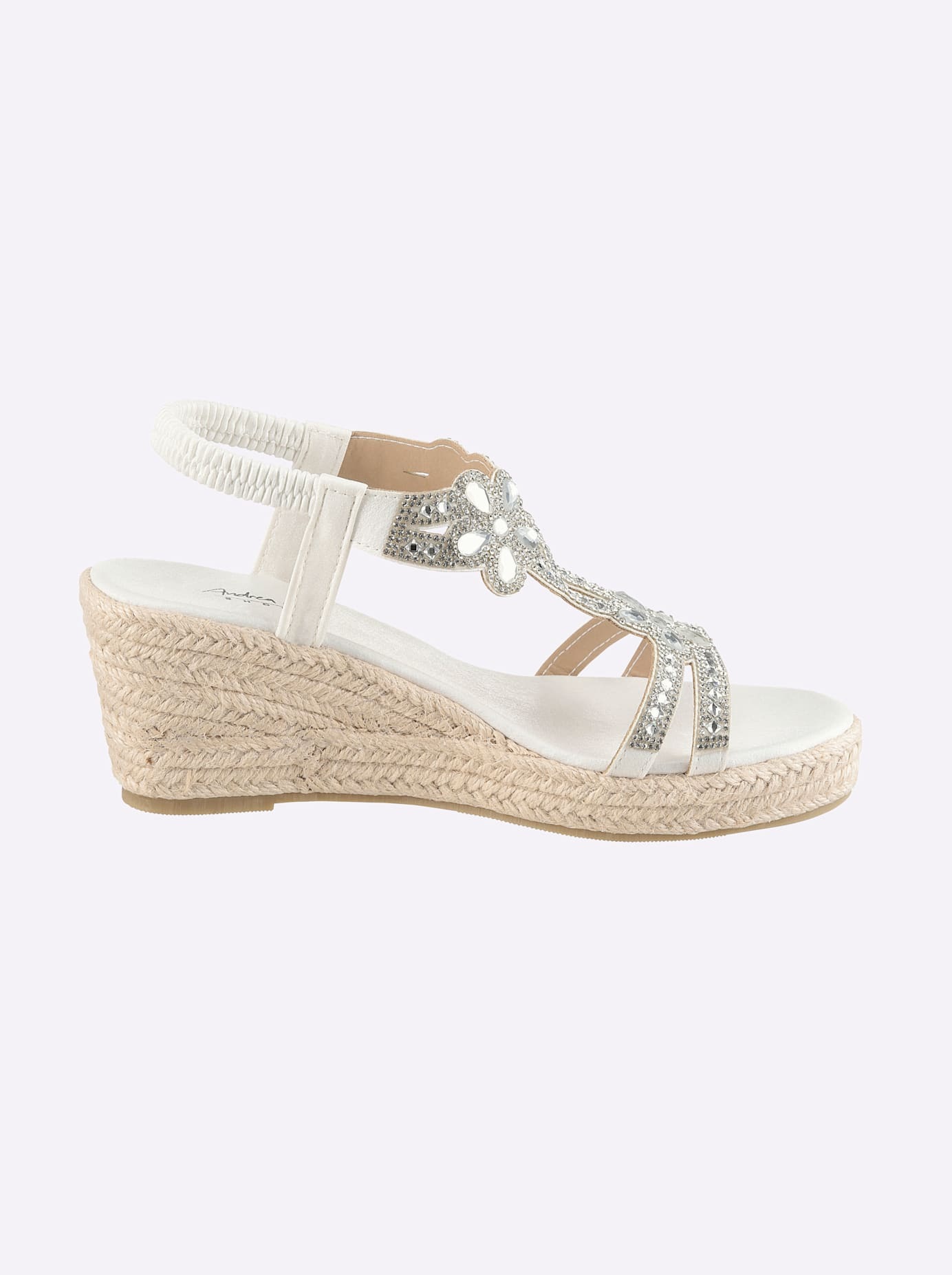 Sandalette ANDREA CONTI, Damen, Gr. 39, weiß, Textil, Schuhe Sandalette 3