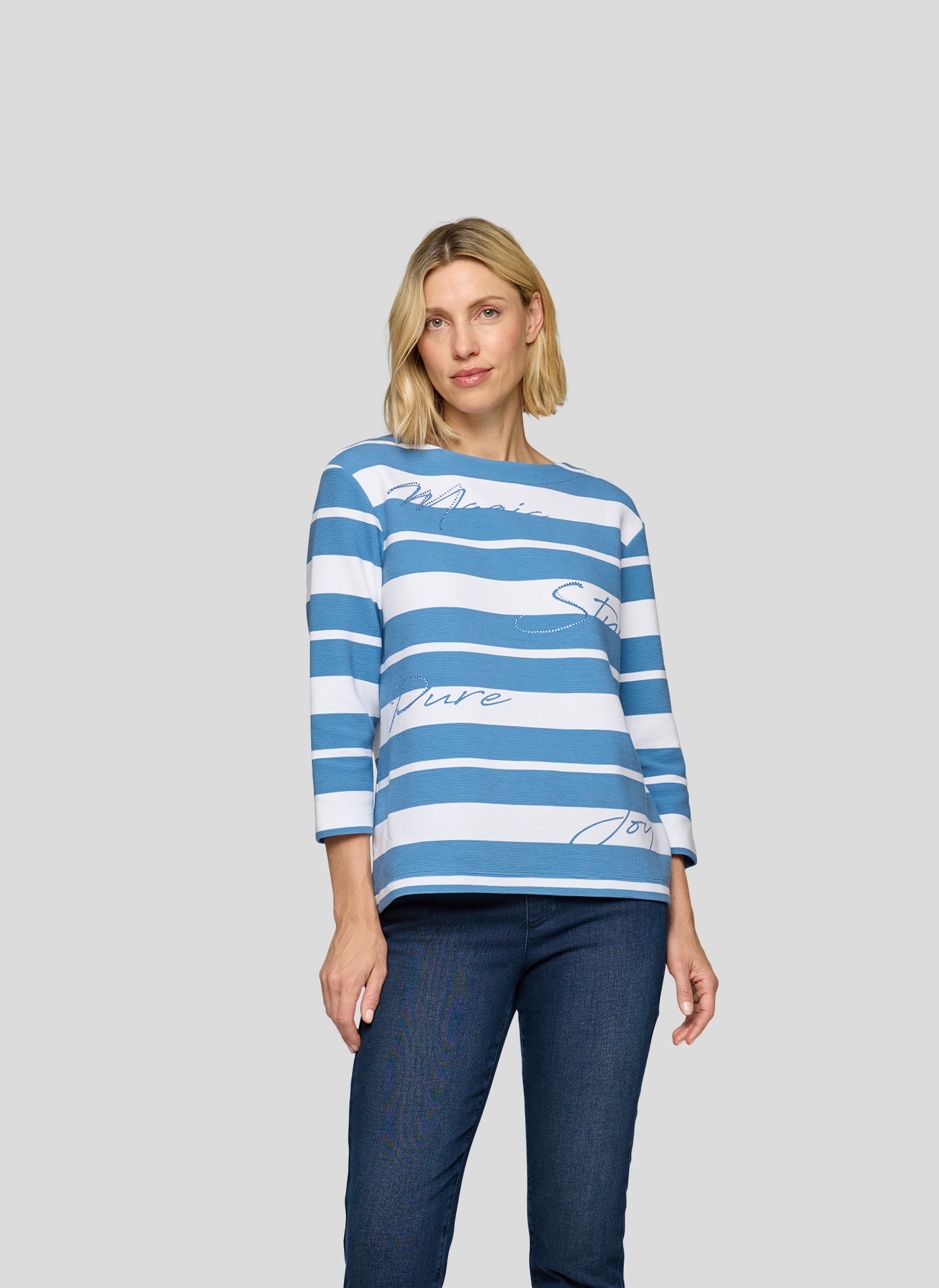 Rabe 3/4-Arm-Shirt, mit Schriftzug