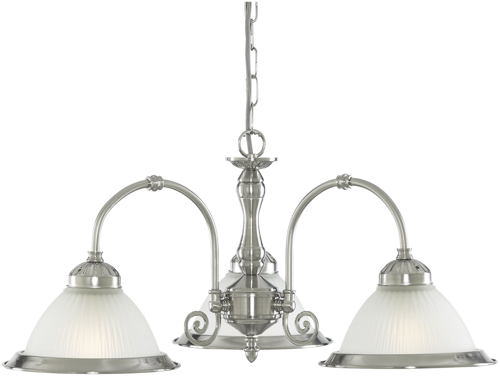 Searchlight Pendelleuchte »American Diner 3Lt Pendelleuchte - Satinsilber und Glas« E27 1 Stk.