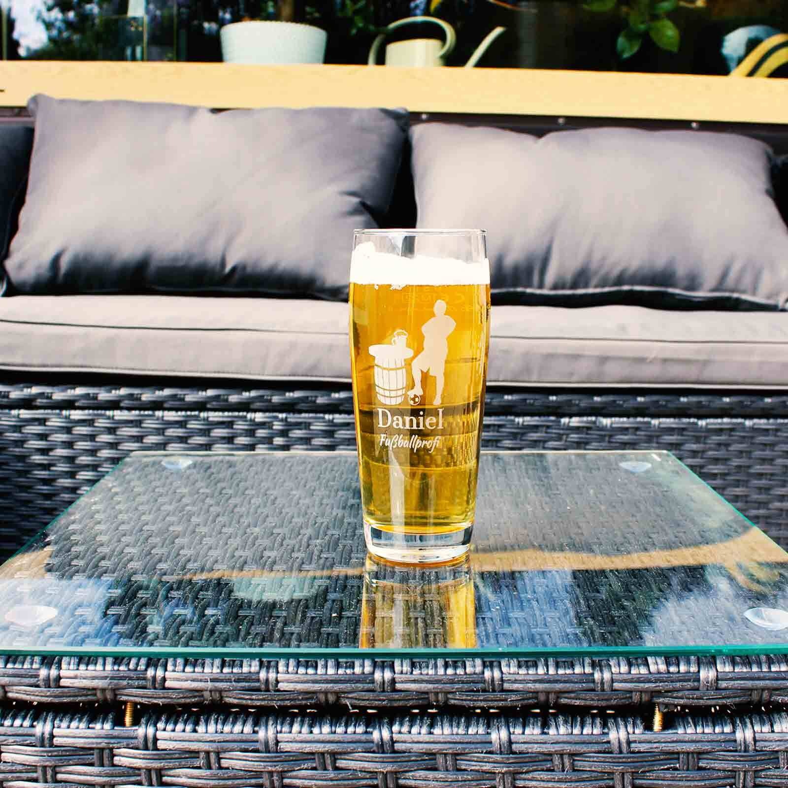 Bierglas LUXENTU "Willi Becher Bierglas mit Gravur 40. Jubiläum 0,5 l transparent", bunt (transparent), 1 tlg., Glas, Trinkgefäße 3