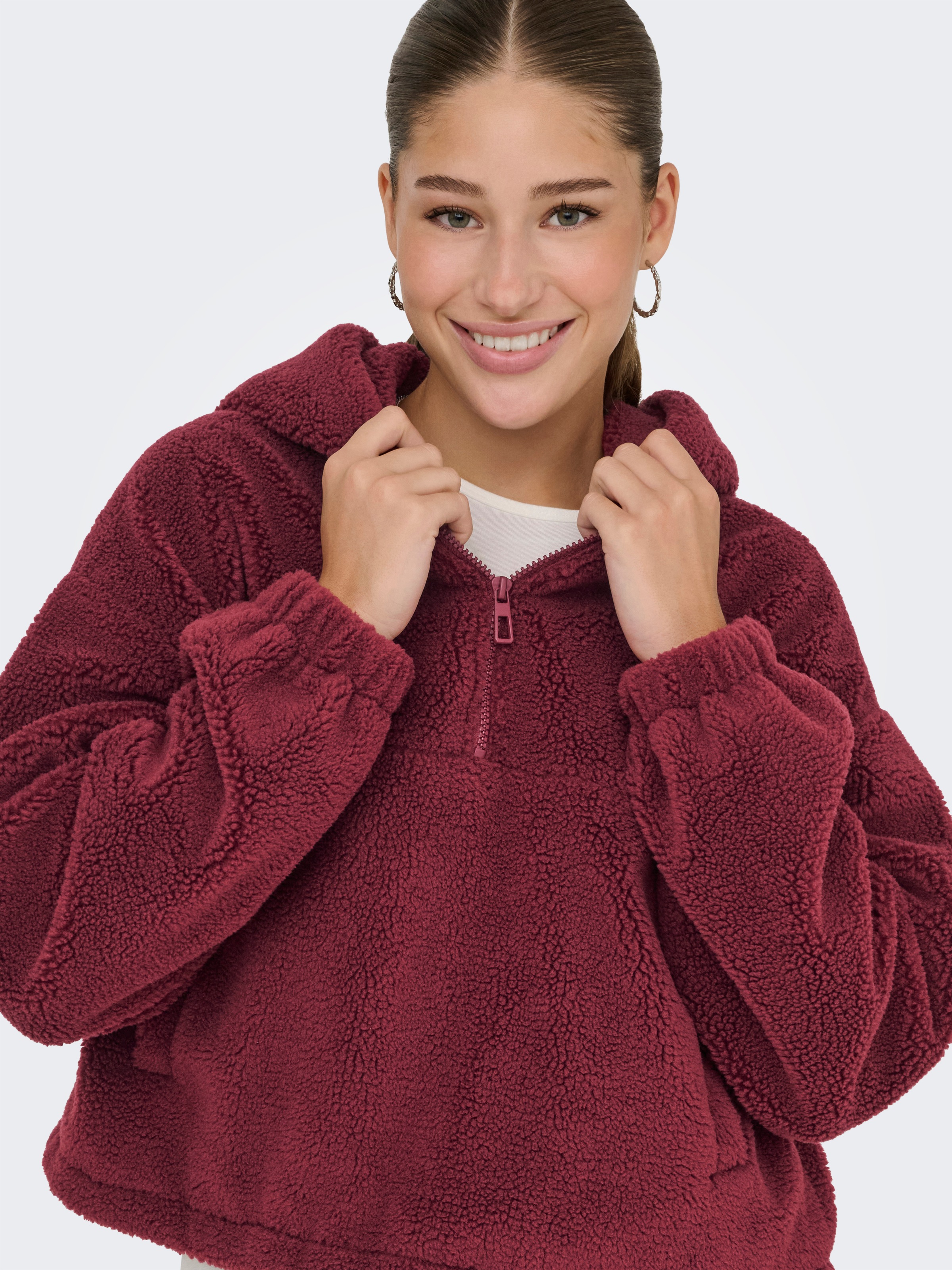 Thumbnail - ONLY Fleecejacke "ONLSIENA TEDDY ANORAK LIFE CC OTW" mit Kapuze