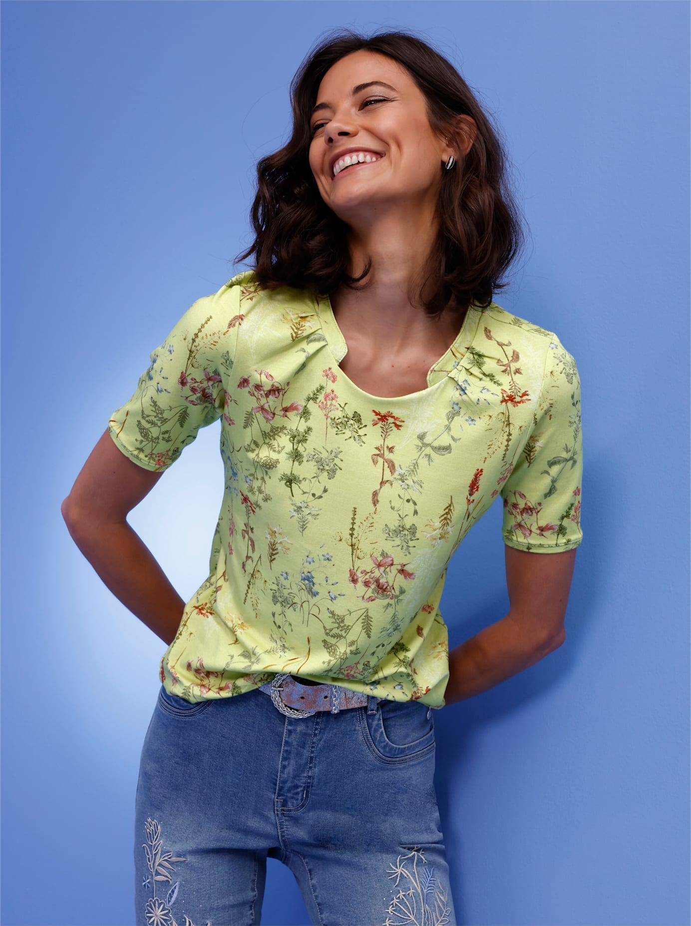 CREATION L PREMIUM Print-Shirt "Lyocell-Shirt" 1 Stk. tlg. günstig online kaufen