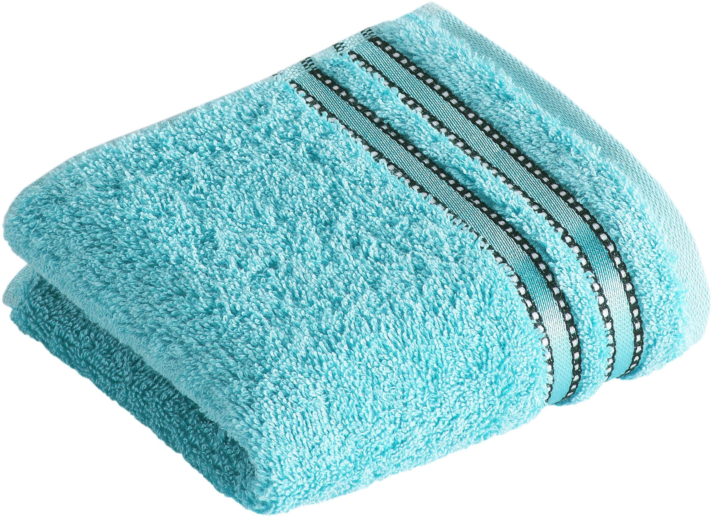 Seiftuch VOSSEN, B:30cm L:30cm, blau, Walkfrottee, Handtücher, "Cult Deluxe", Waschlappen im Set, mit Glanzbordüre, VEGAN