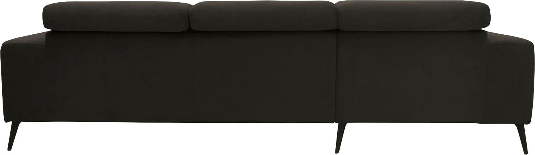 DOMO collection Ecksofa »Trento L-Form, mit Kufenfuß oder Einzelfuß«, wahlweise mit Kopfteilverstellung, Recamiere links/rechts bestellbar