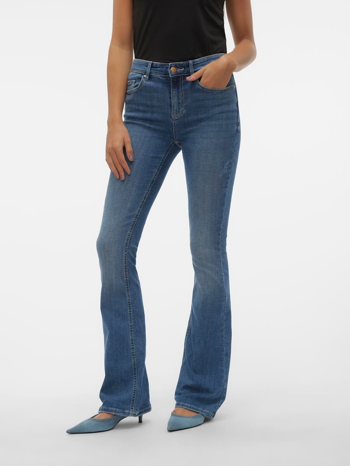Vero Moda Bootcut-Jeans "VMFLASH MR FLARED JEANS LI347 GA NOOS" Baumwollmis günstig online kaufen