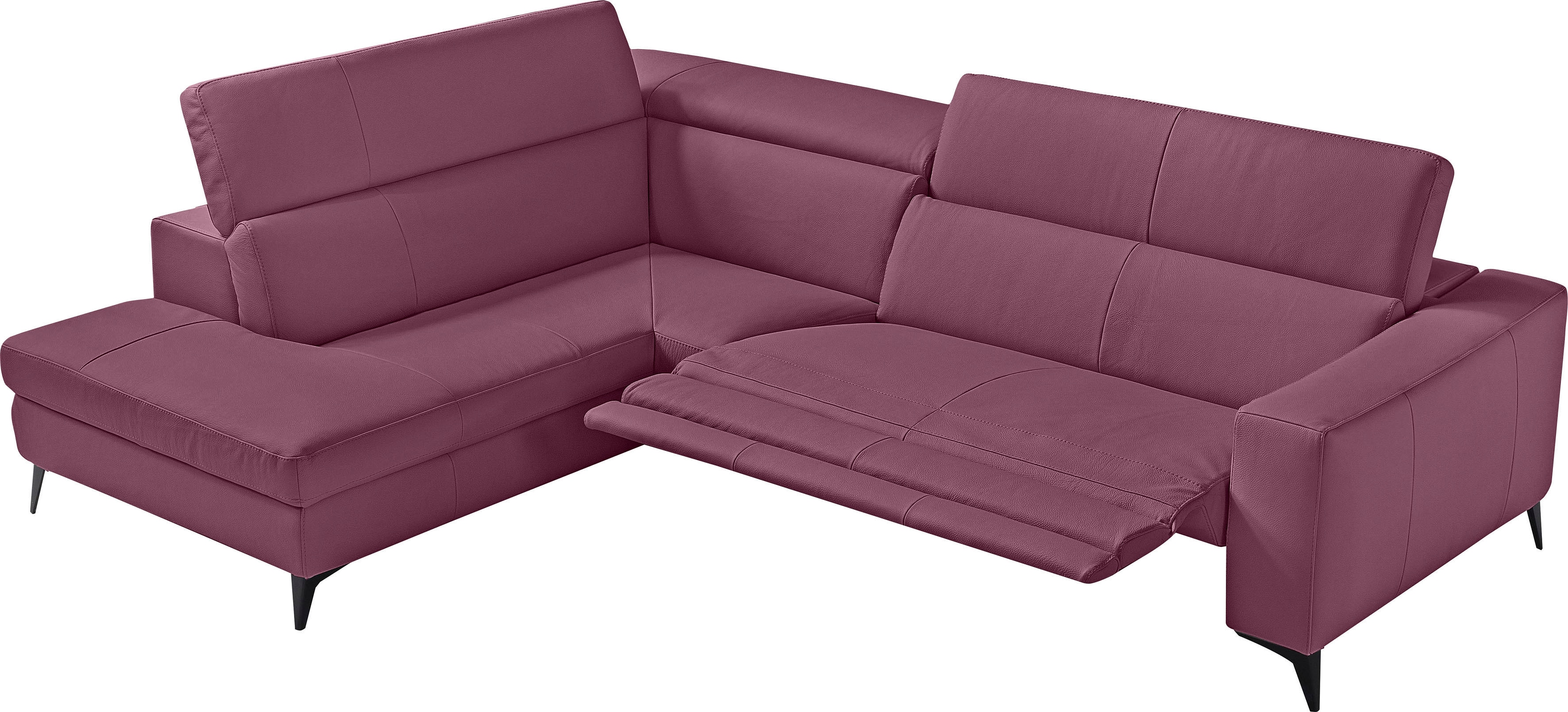 Egoitaliano Ecksofa "Edith, Designsofa mit hohem Sitzkomfort, Breite 269cm, L-Form" inkl. elektrischer Relaxfunktion und manuell verstellbaren Kopfteilen
