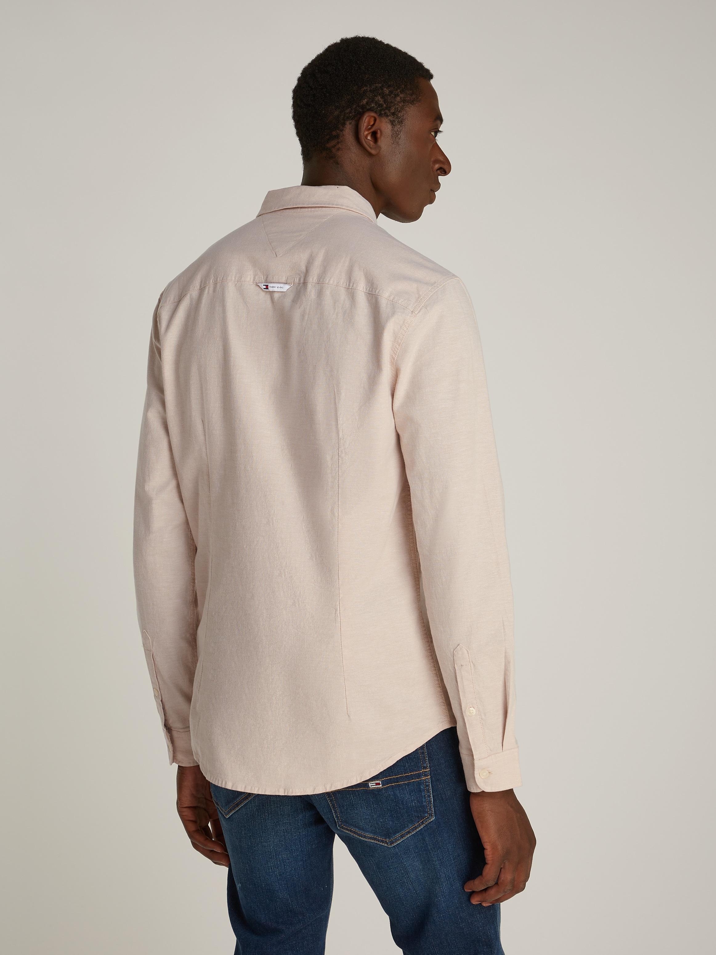 Tommy Jeans Langarmhemd »TJM Slim Stretch Oxford Shirt« mit Flaglabel auf der Brust