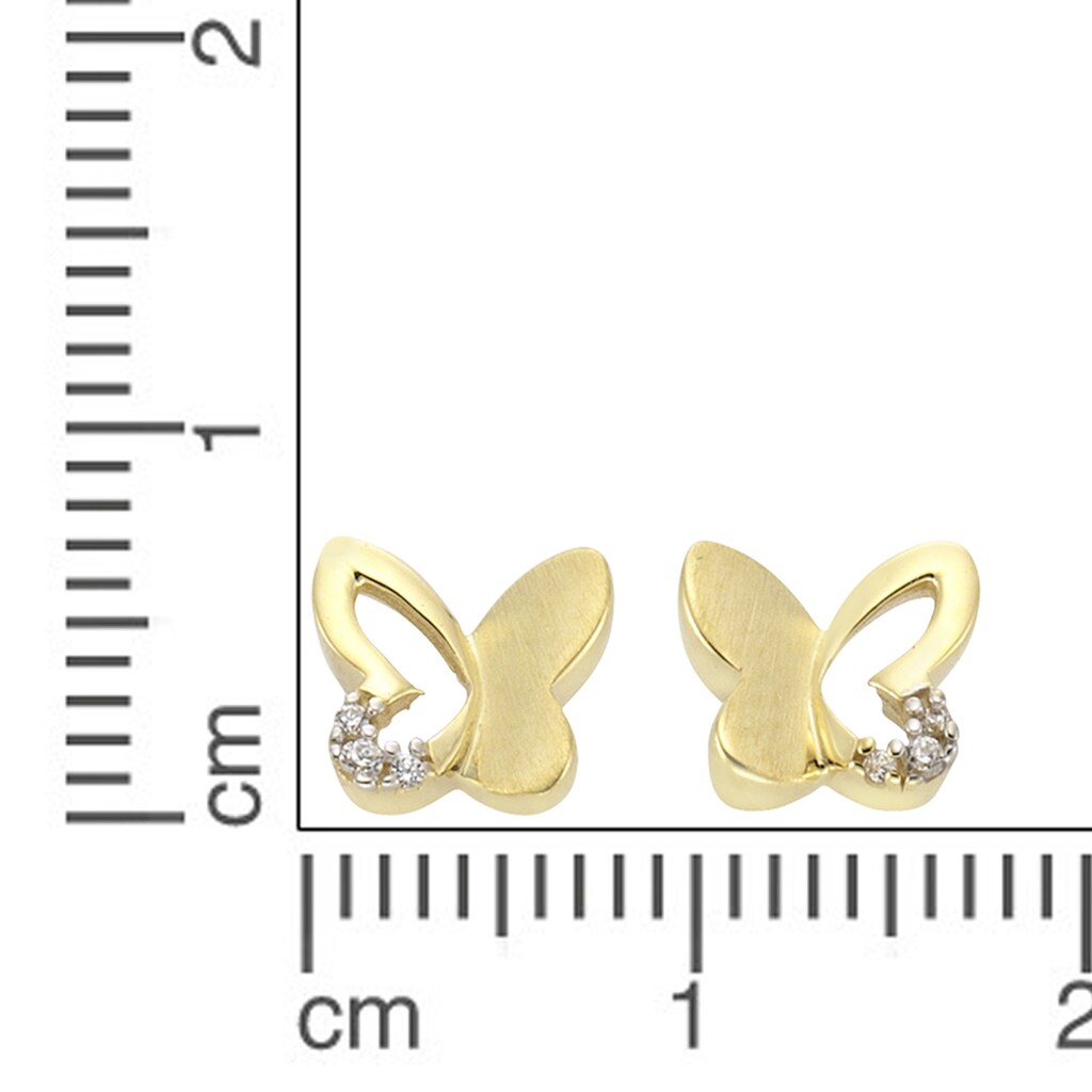 Zeeme Paar Ohrstecker »333 Gold zweifarbig Schmetterling«