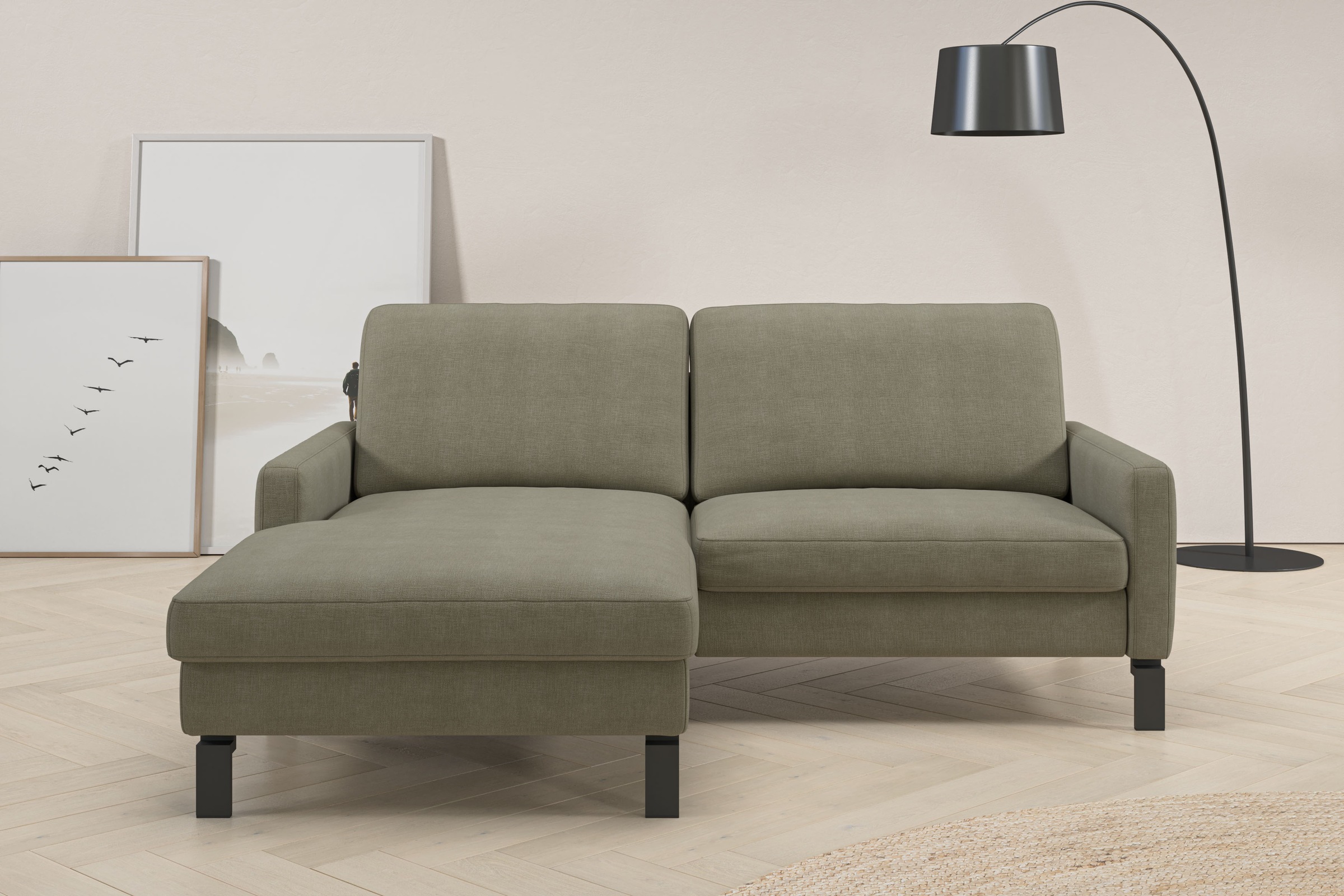 Home affaire Ecksofa "Lecce, L-Form, Federkernpolsterung, Breite 194 cm" inkl. saugroboterfreundliche Höhe & schmale Armlehnen