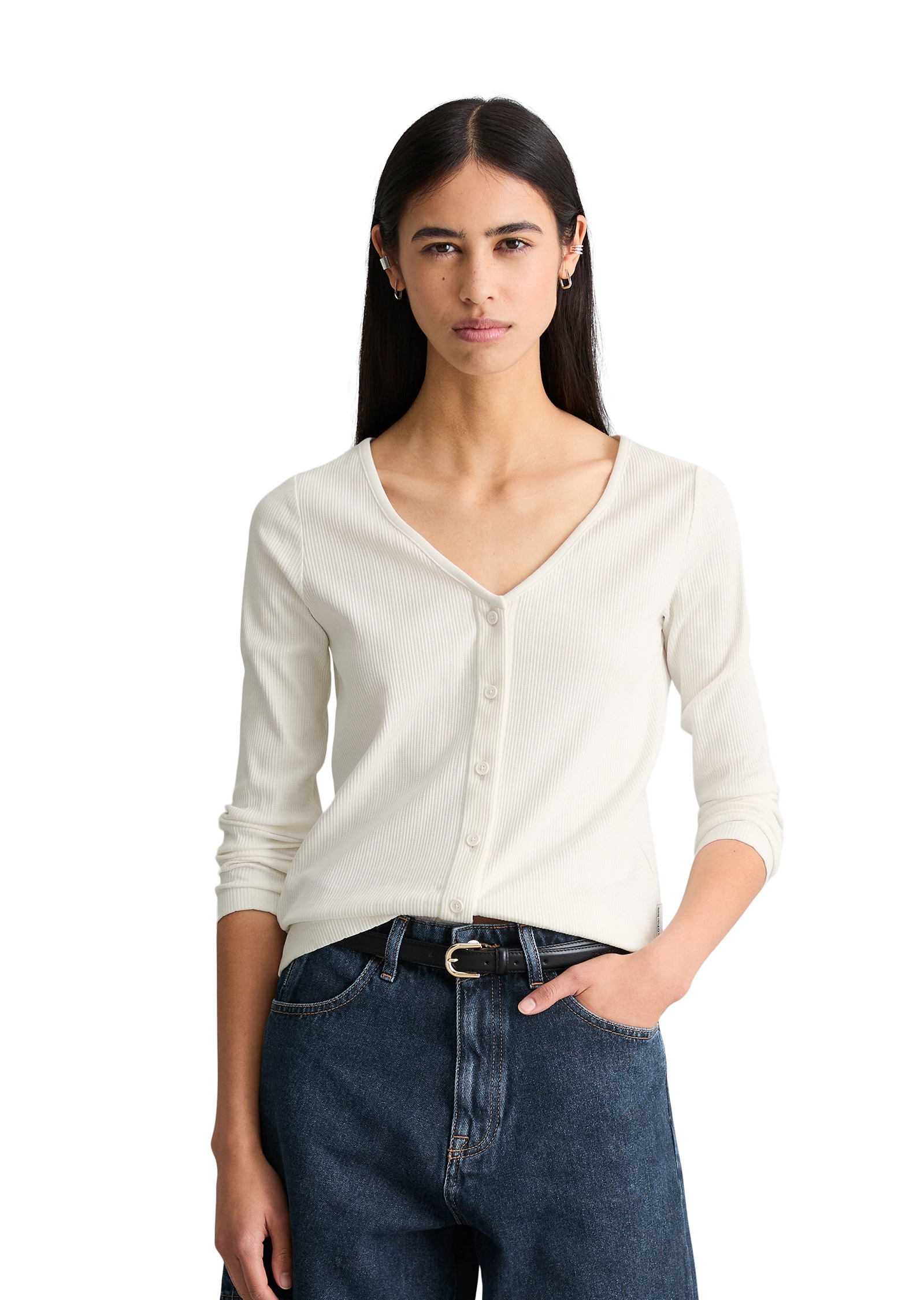 Marc OPolo DENIM Langarmshirt "aus Bio-Baumwolle-Mix" günstig online kaufen