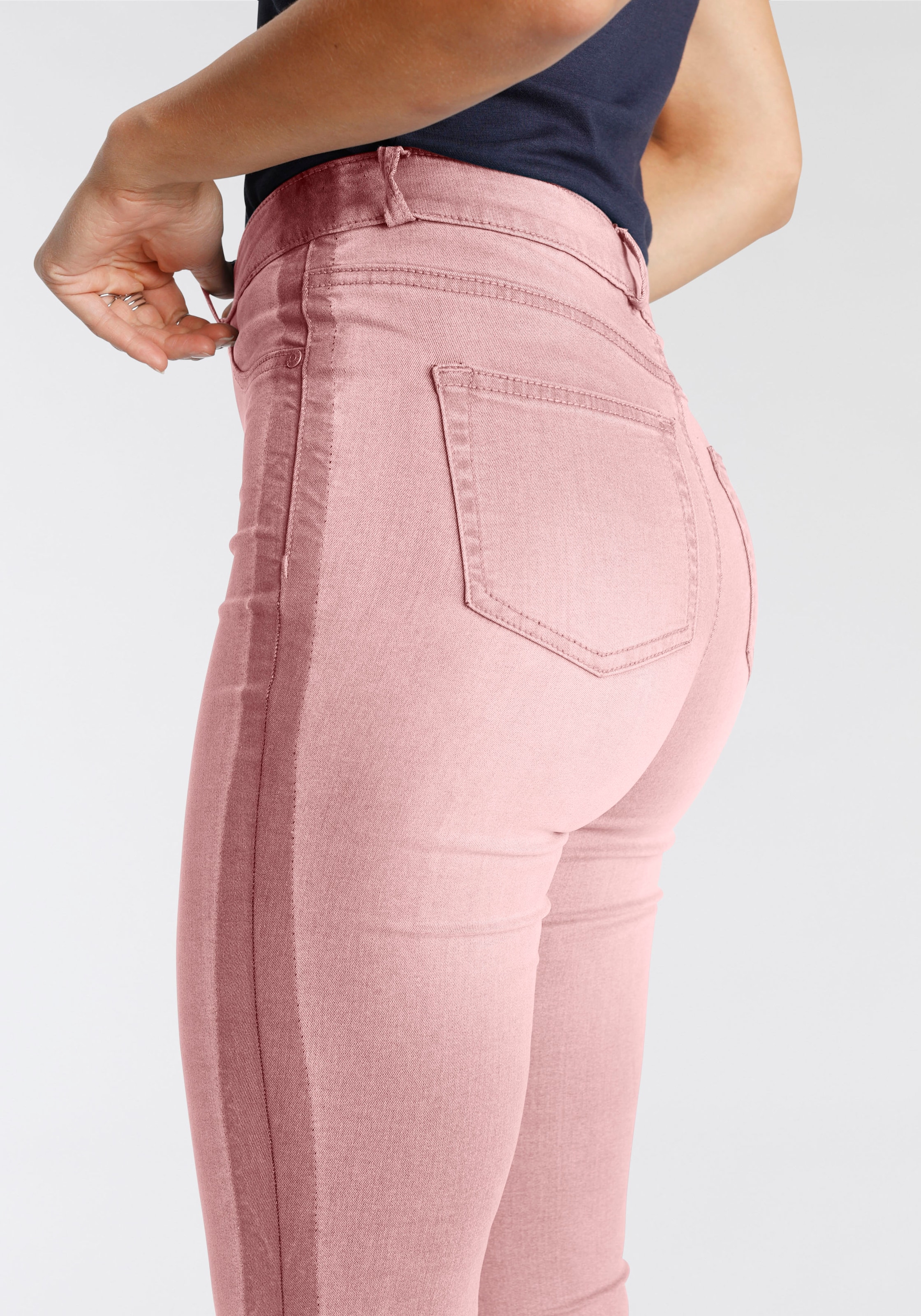 Arizona Skinny-fit-Jeans »Ultra Stretch«, High Waist mit seitlichem Streifen  kaufen | BAUR