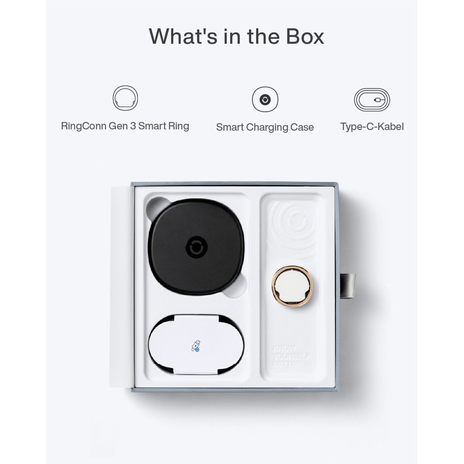 RingConn Smart Ring »Gen3 - smarter Begleiter für Gesundheit, Fitness und Regeneration« bis zu 14 Tage Akku • Gratis-App ohne Abo • Vibrationsfunktion