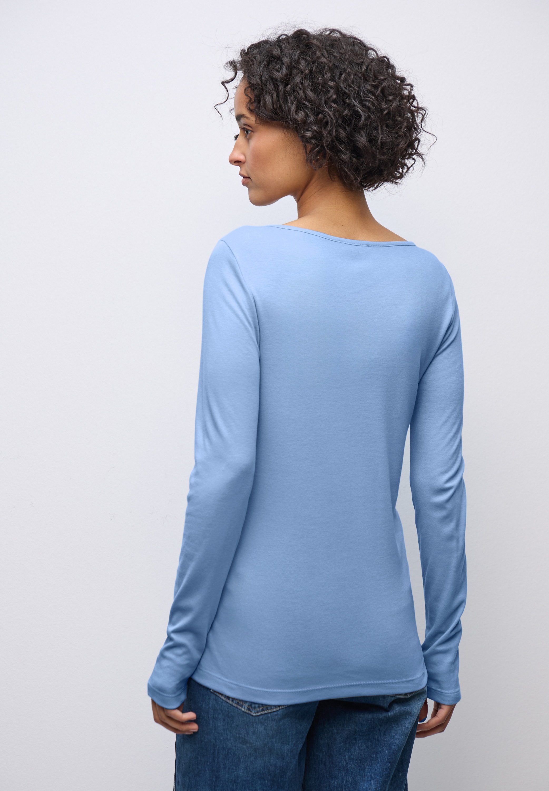 STREET ONE Langarmshirt in Unifarbe günstig online kaufen