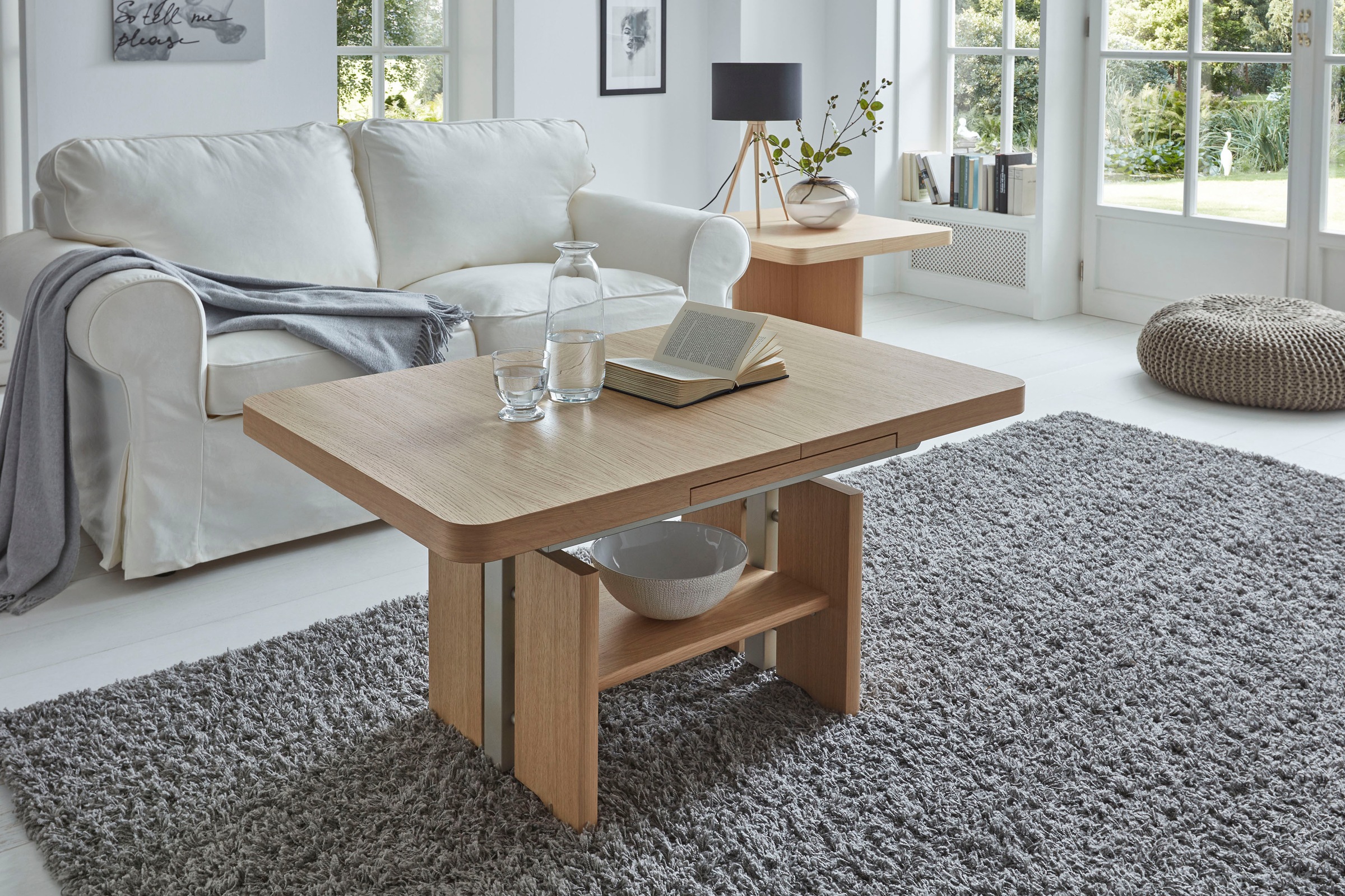 Vierhaus Couchtisch »Kiya«, Platte Echtholz furniert, Wangen und Ablage, furniert