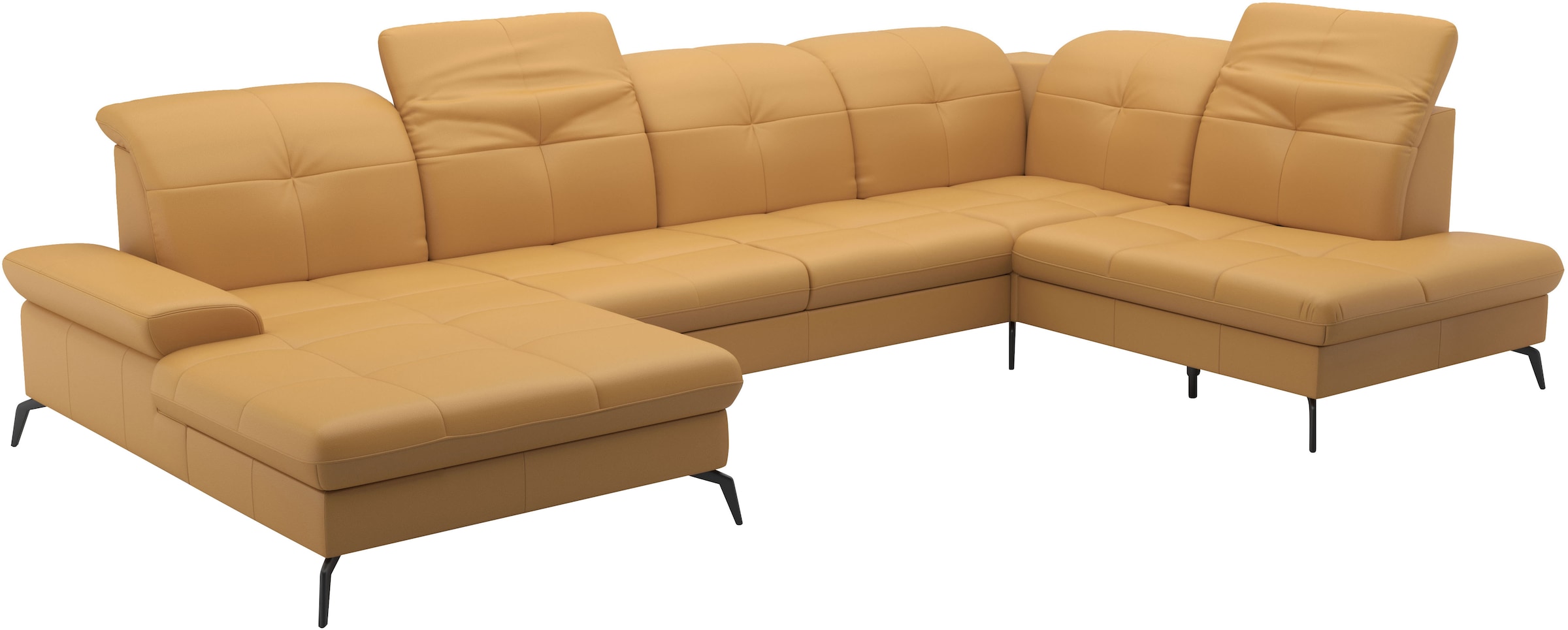 sit&more Wohnlandschaft »Amica, U-Form, inkl. Sitztiefenverstellung und Armteilverstellung«, wahlweise mit Kopfteilverstellung, Bettfunktion und Bettkasten