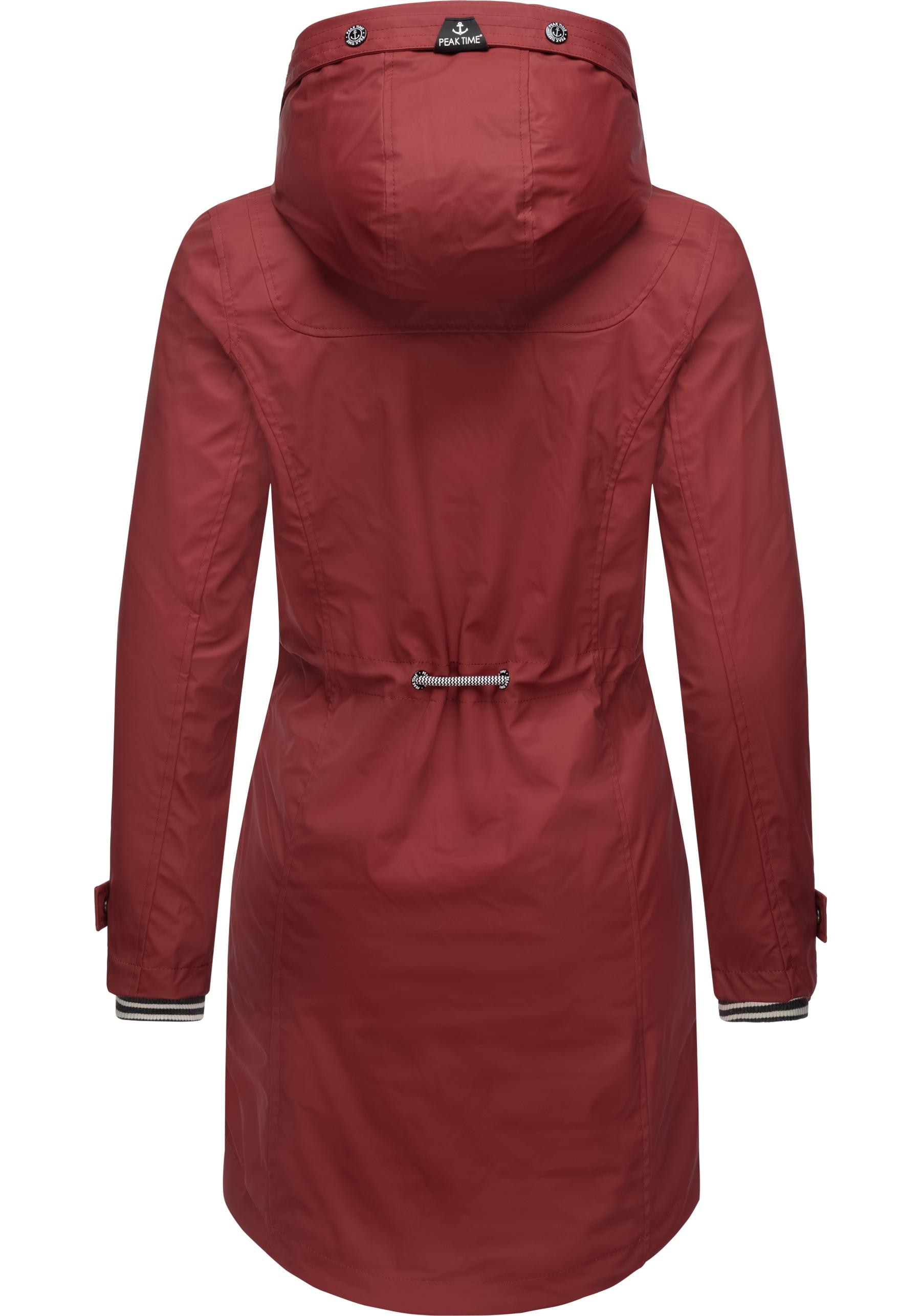 PEAK TIME Regenjacke »L60042«, mit Kapuze, stylisch taillierter Regenmantel für Damen